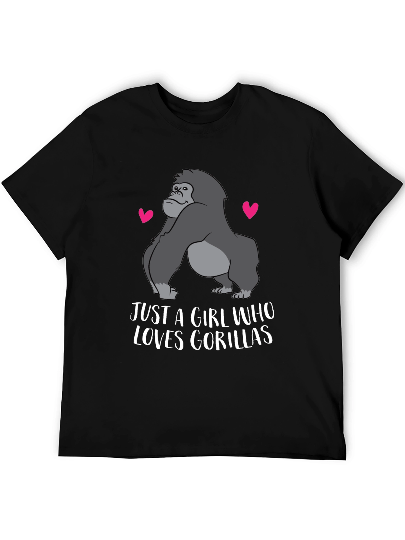 Black Just A Girl Who Loves Gorillas T-Shirt view 5