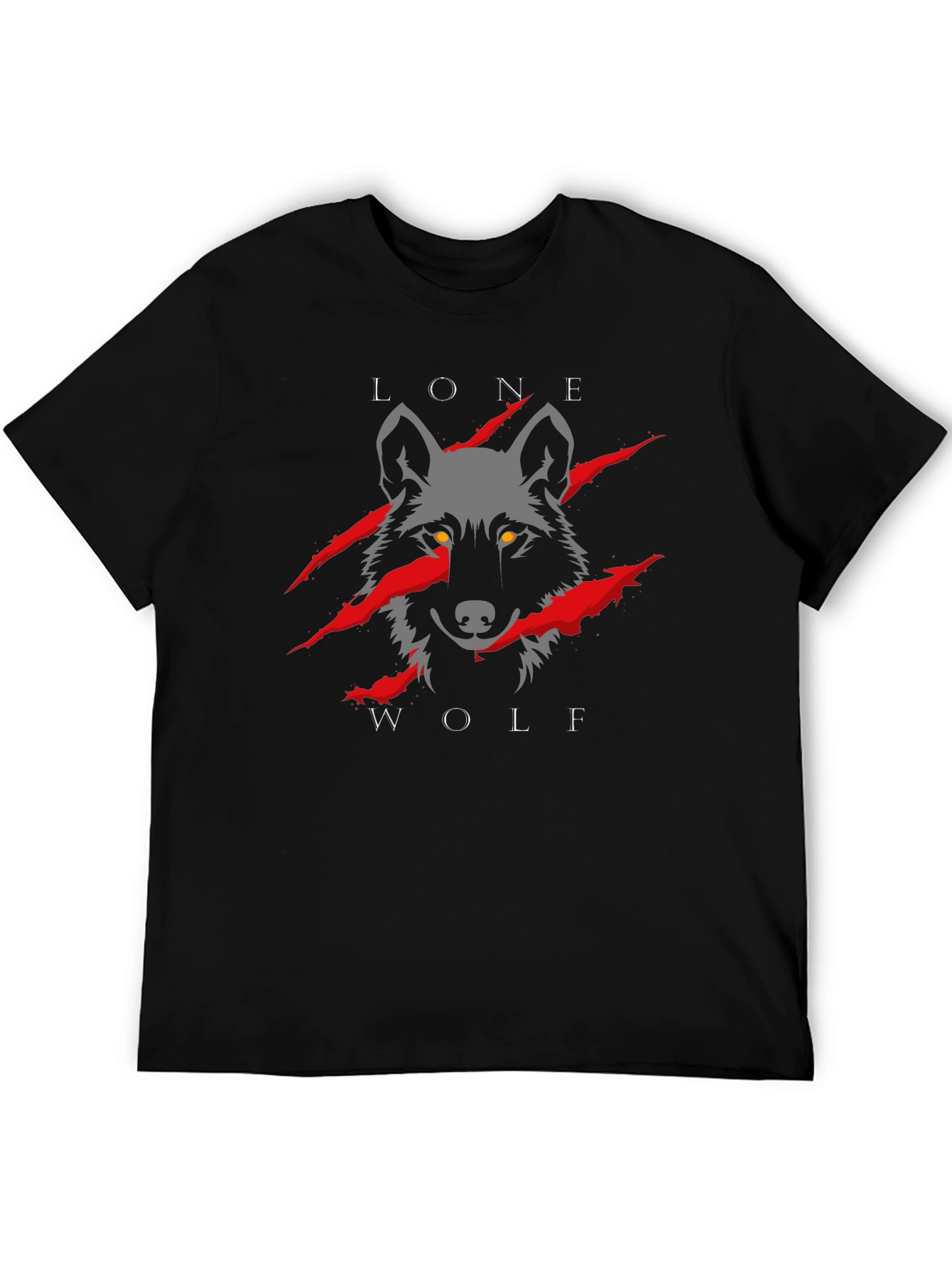 Black Lone Wolf Graphic Tee - Black view 5
