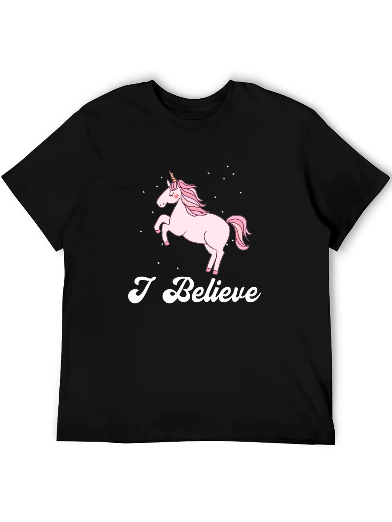 Black Unicorn 'I Believe' Graphic Black T-Shirt view 5
