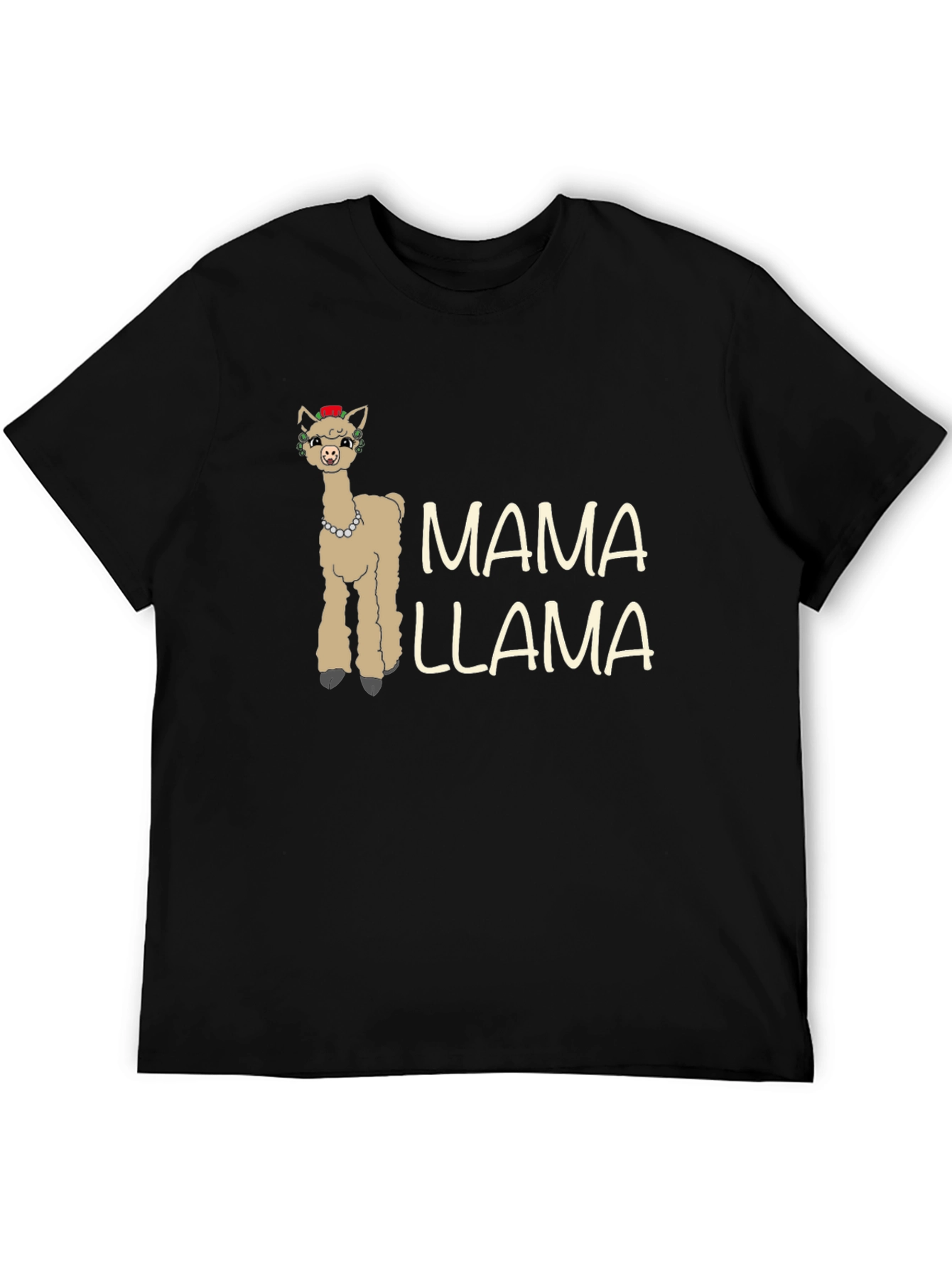 Black Mama Llama Graphic Tee - Novelty Animal T-Shirt view 5