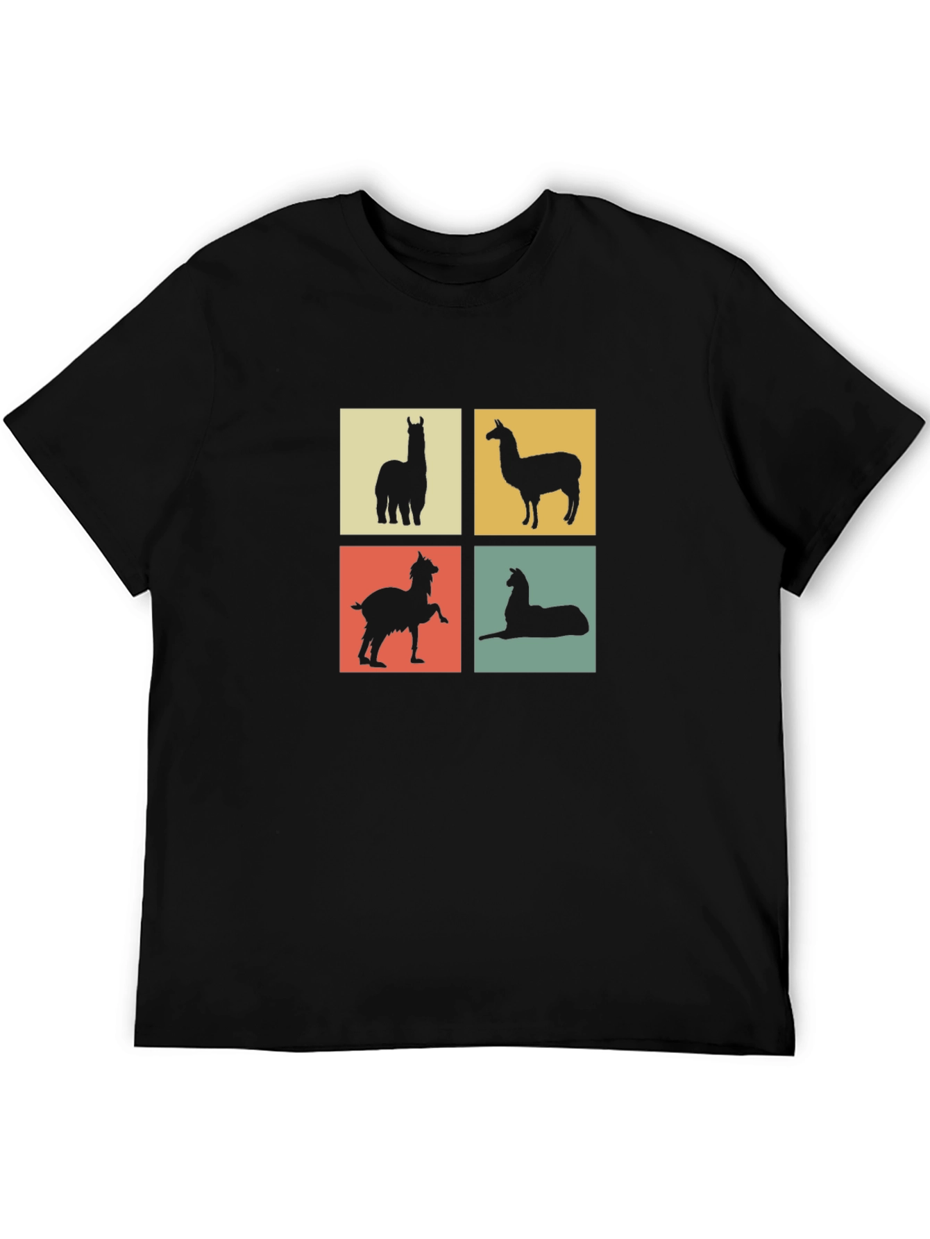 Black Llama Silhouette T-Shirt - Quirky Animal Tee view 5