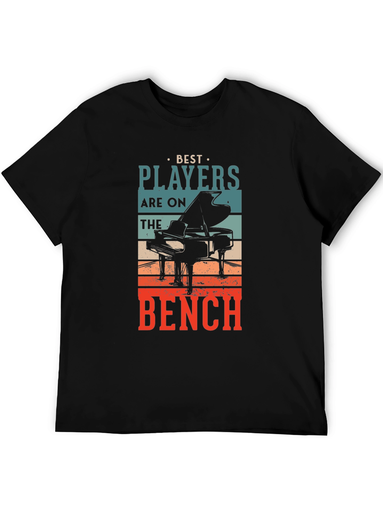Black Piano Player Graphic T-Shirt: Best Players on the Bench view 5