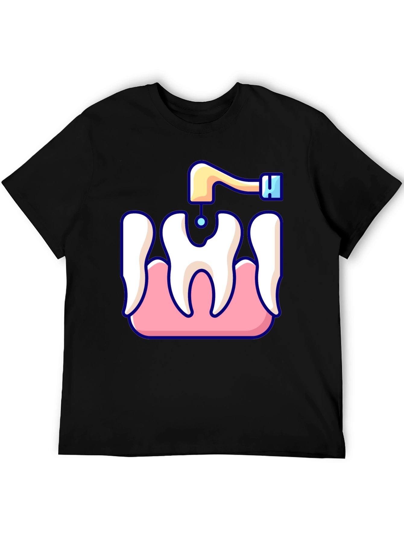 Black Dentist Tool T-Shirt - Funny Tooth Care Graphic Tee view 5