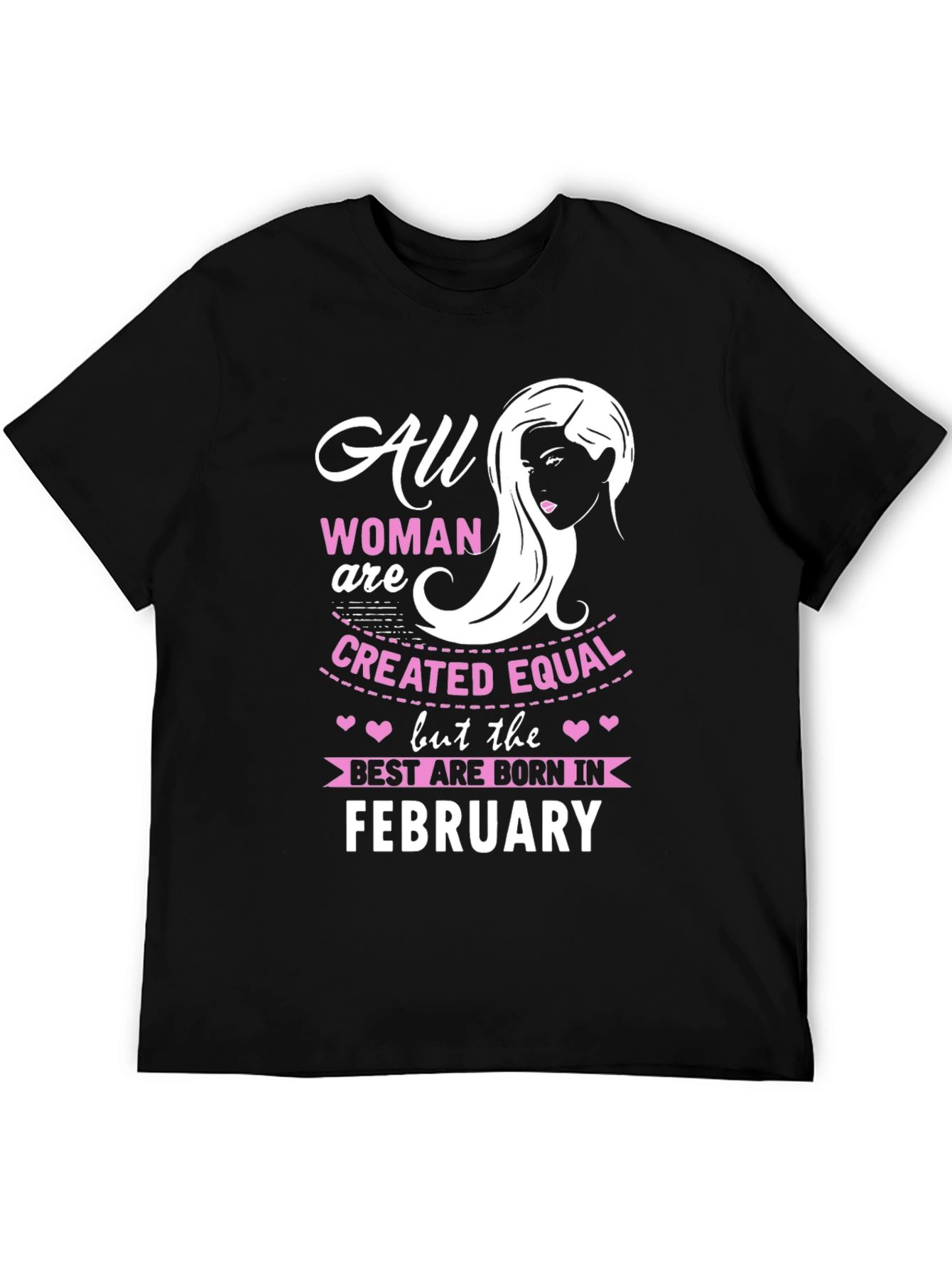 Black All Women Born in February T-Shirt view 5