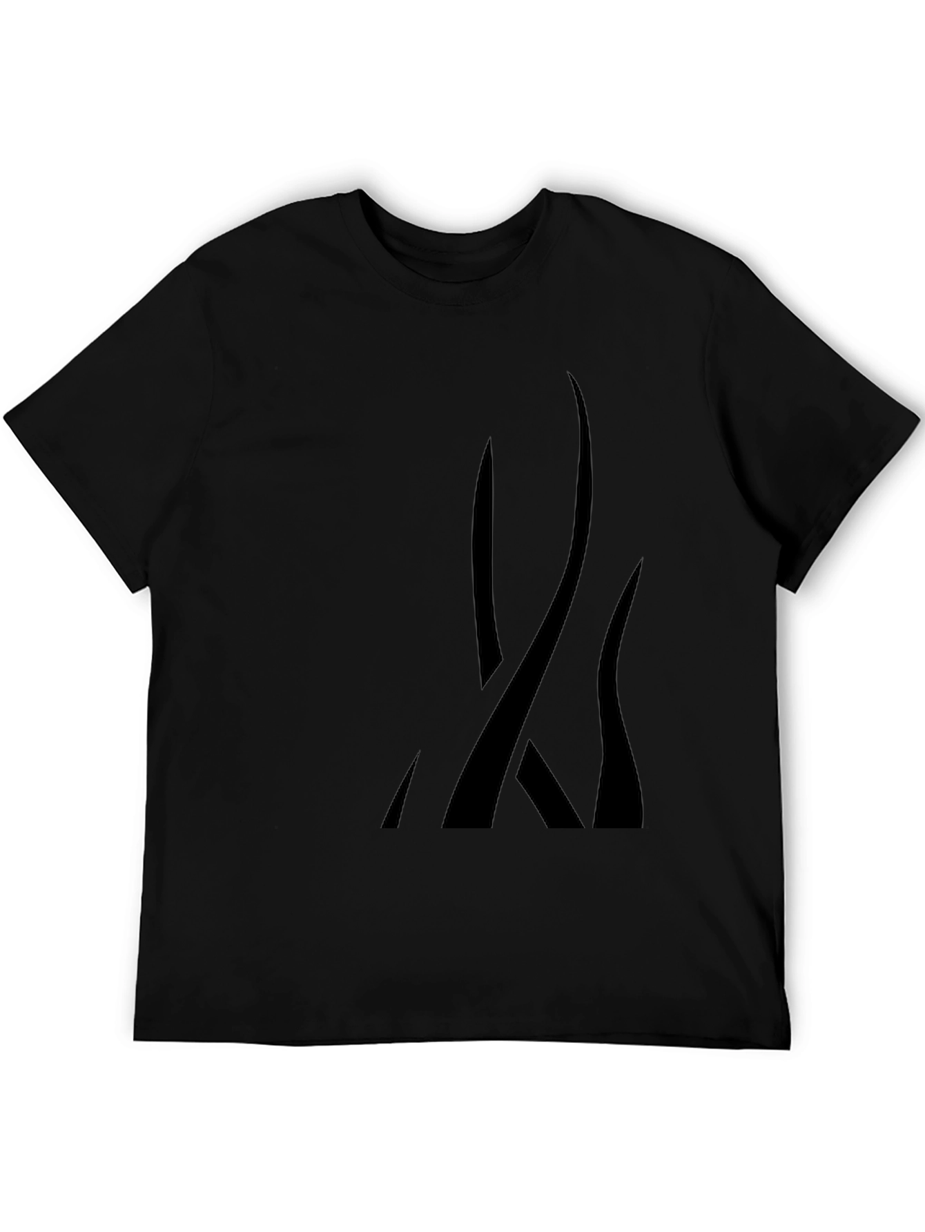 Black Modern Abstract Graphic Black T-Shirt view 5