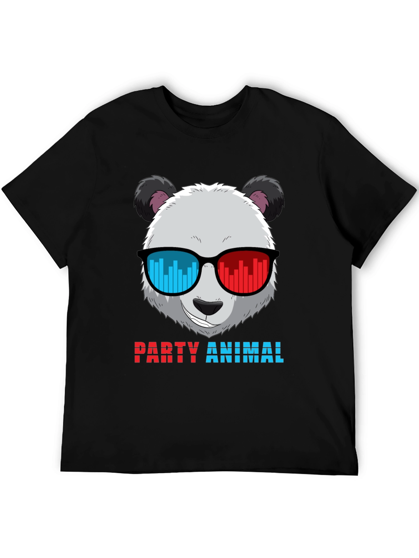 Black Party Animal Panda T-Shirt - Novelty Graphic Tee view 5