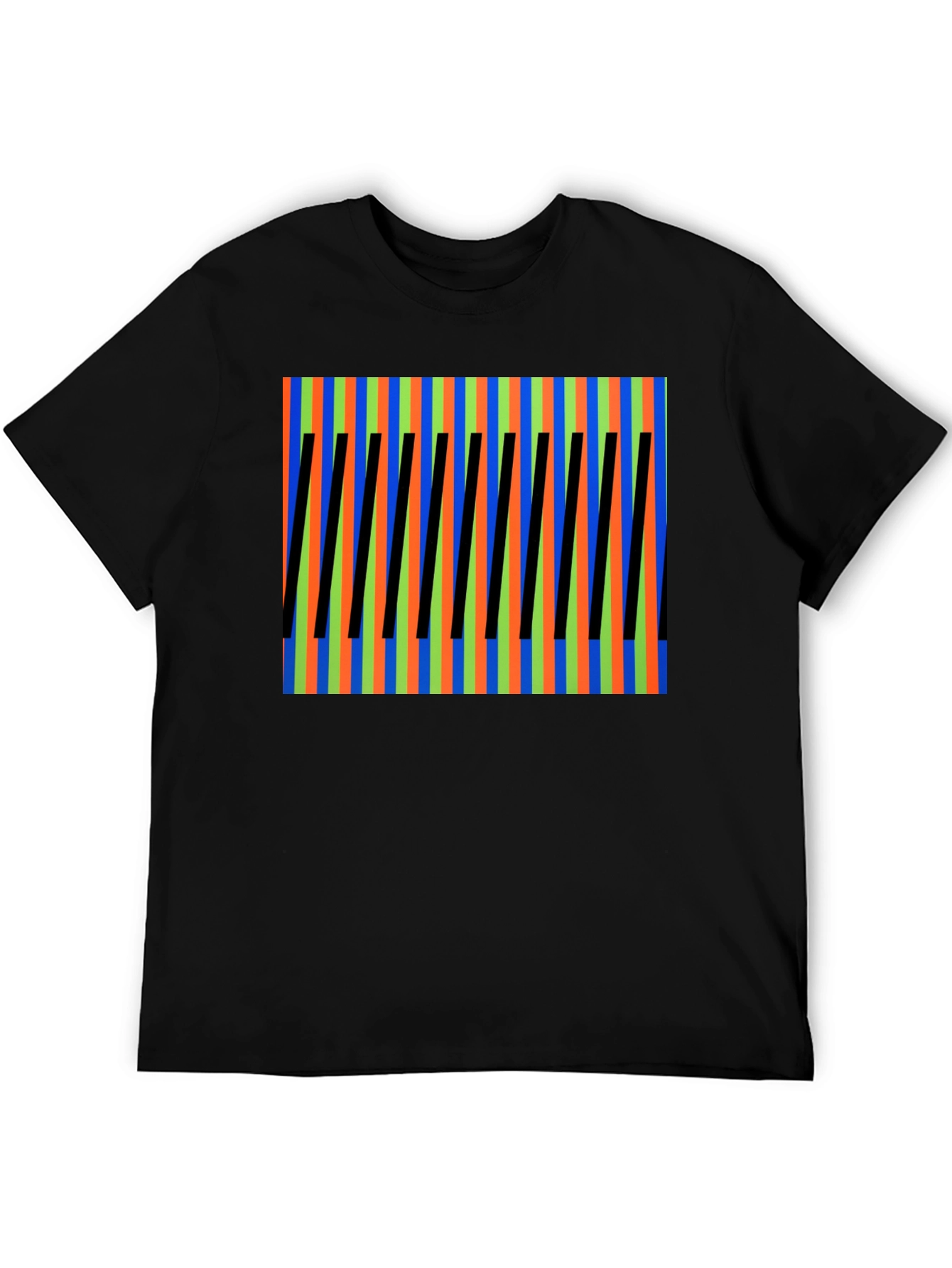 Black Abstract Pattern Tee - Bold Colors, Unique Design view 5