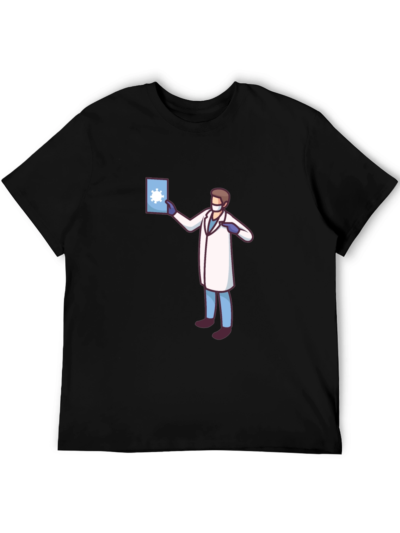 Black Doctor Graphic Black T-Shirt - Novelty COVID Design view 5
