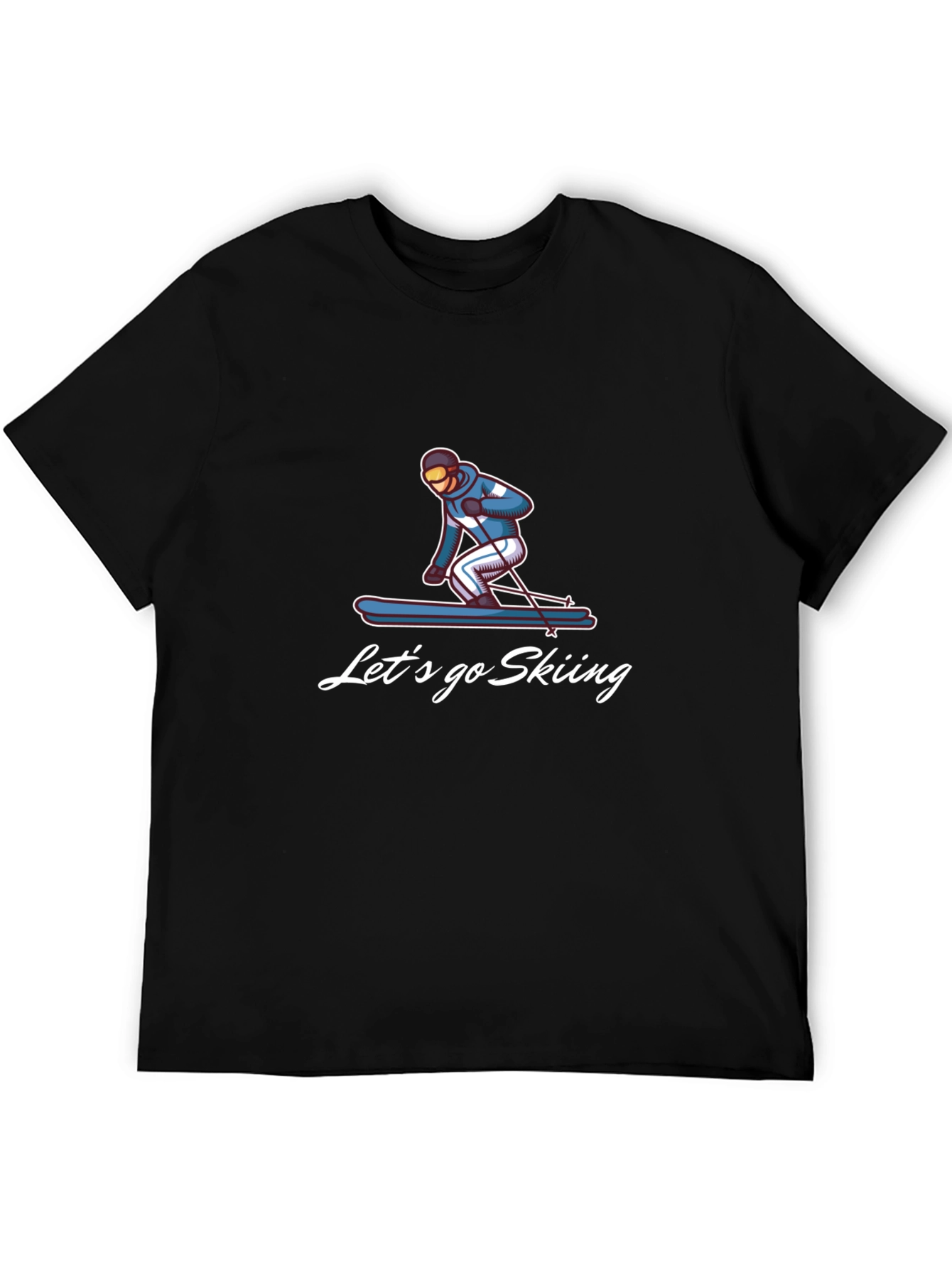 Black Let's Go Skiing Graphic Tee view 5
