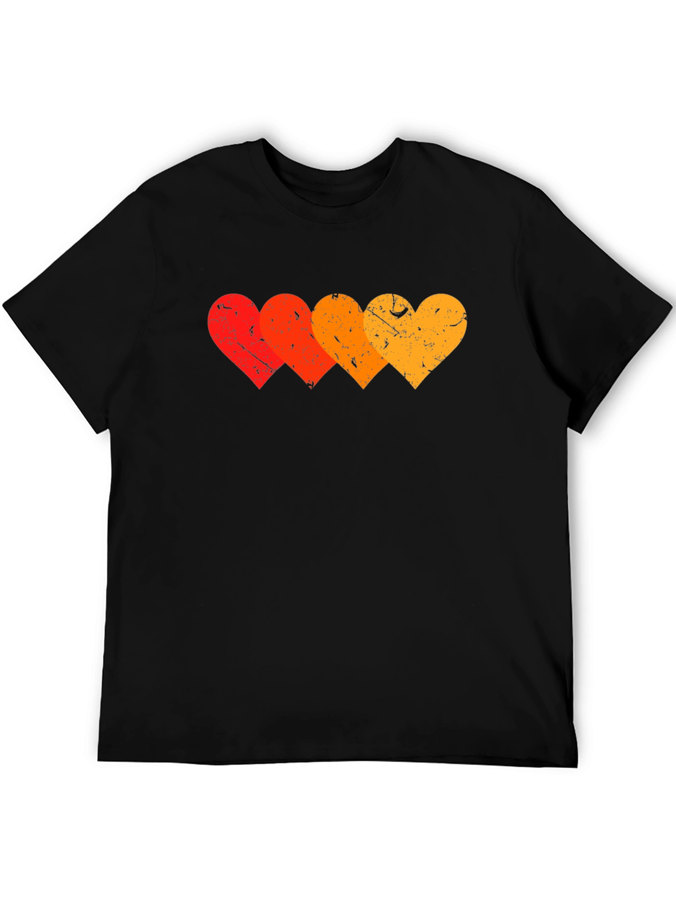 Black Retro Hearts Graphic T-Shirt - Stylish Black Tee view 5