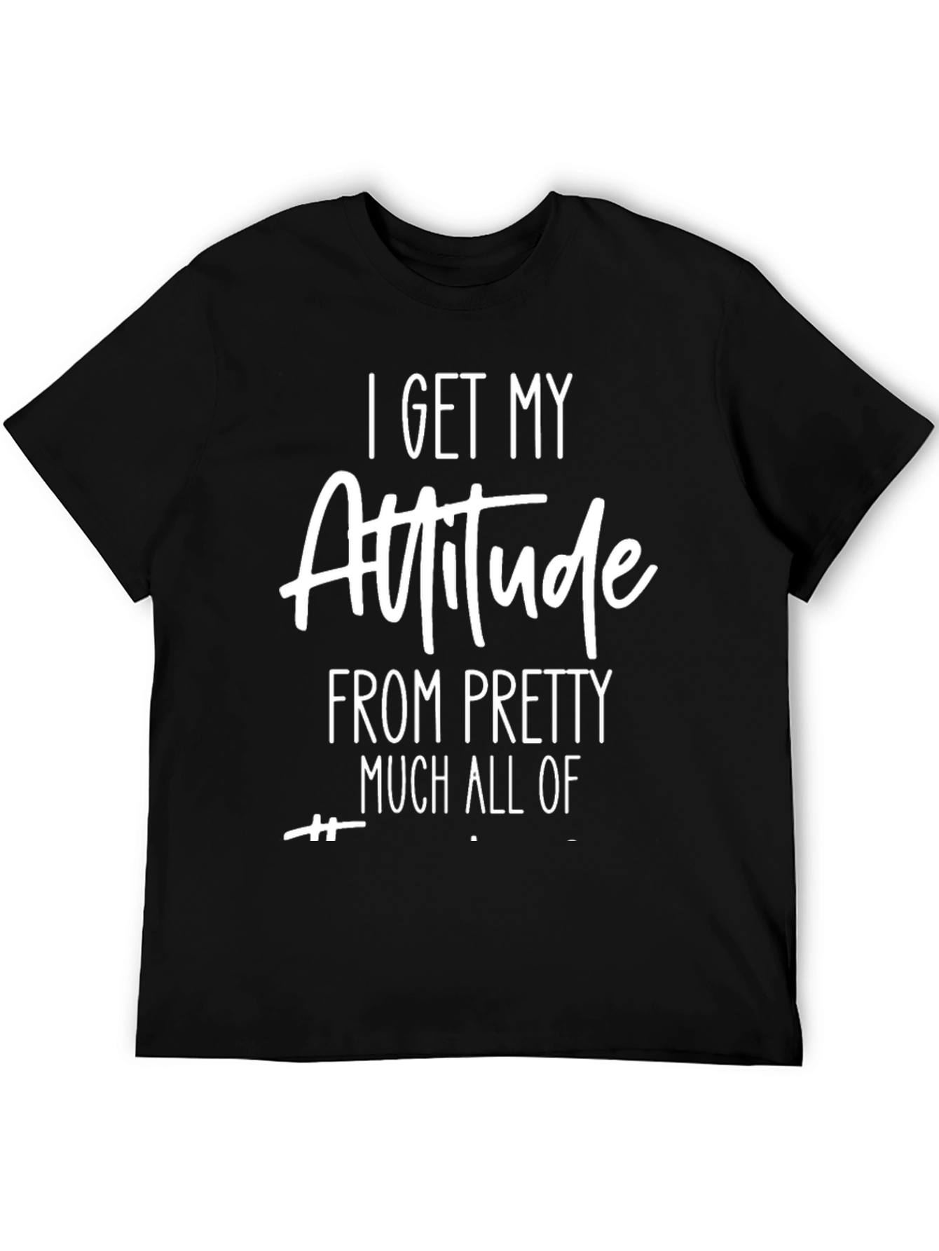 Black Attitude Graphic Tee - Funny Statement Shirt view 5