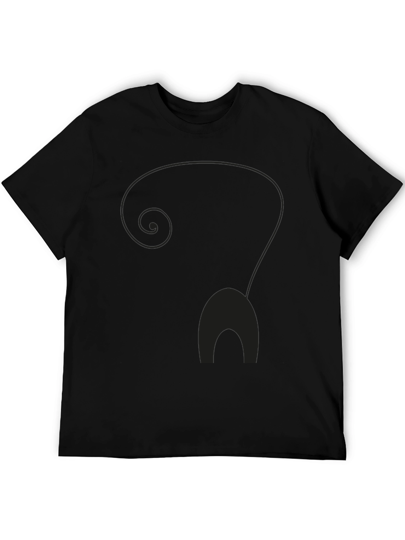 Black Men's Black Cat Silhouette Graphic T-Shirt view 5