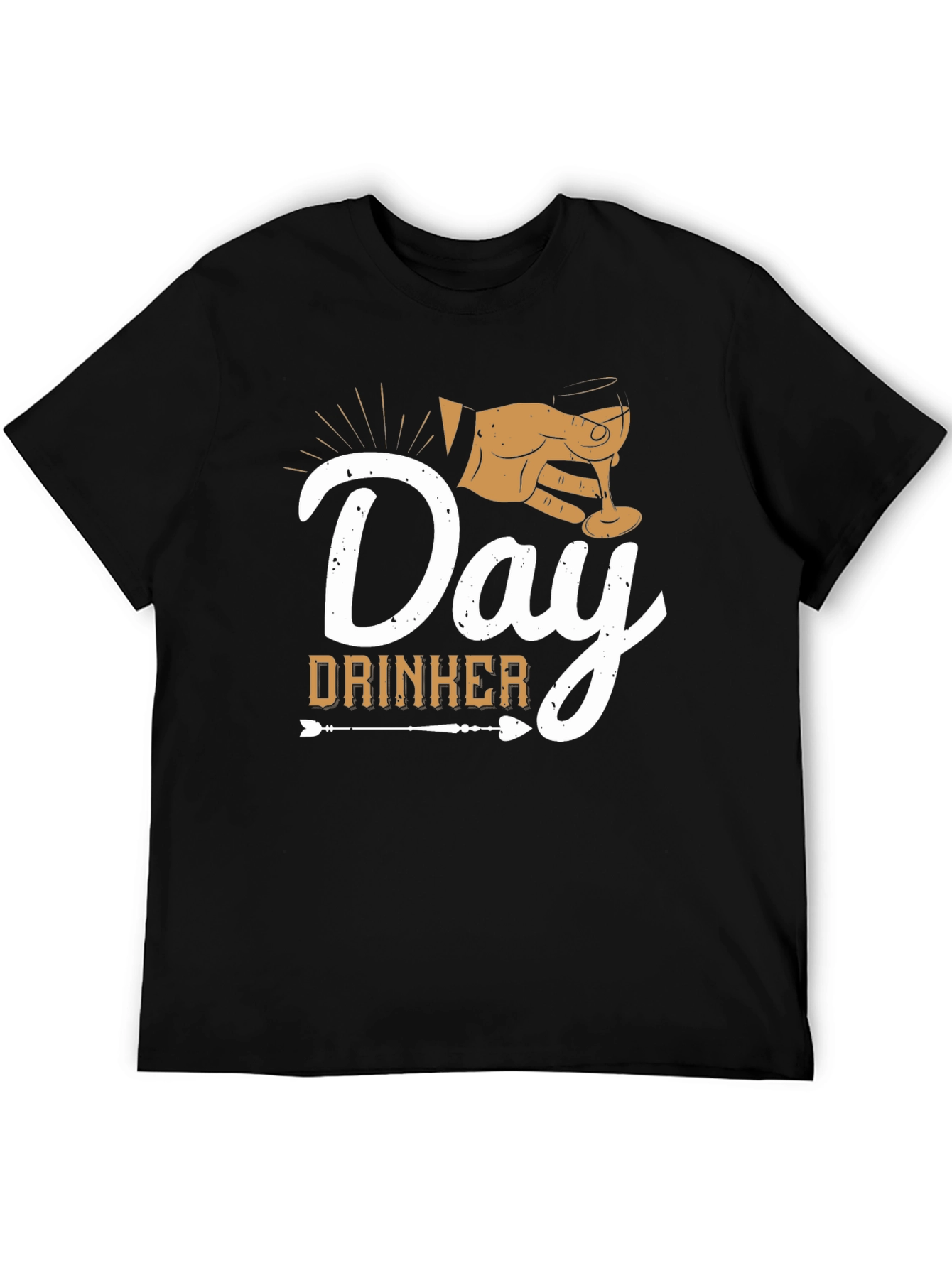 Black Day Drinker Graphic Tee - Black Casual T-Shirt view 5