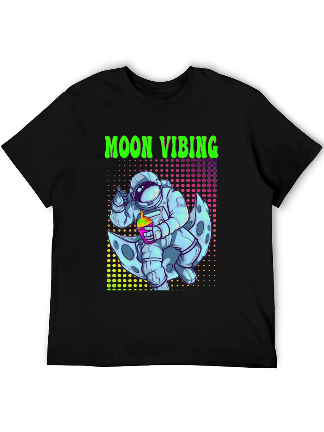 Black Moon Vibing Astronaut T-Shirt view 5