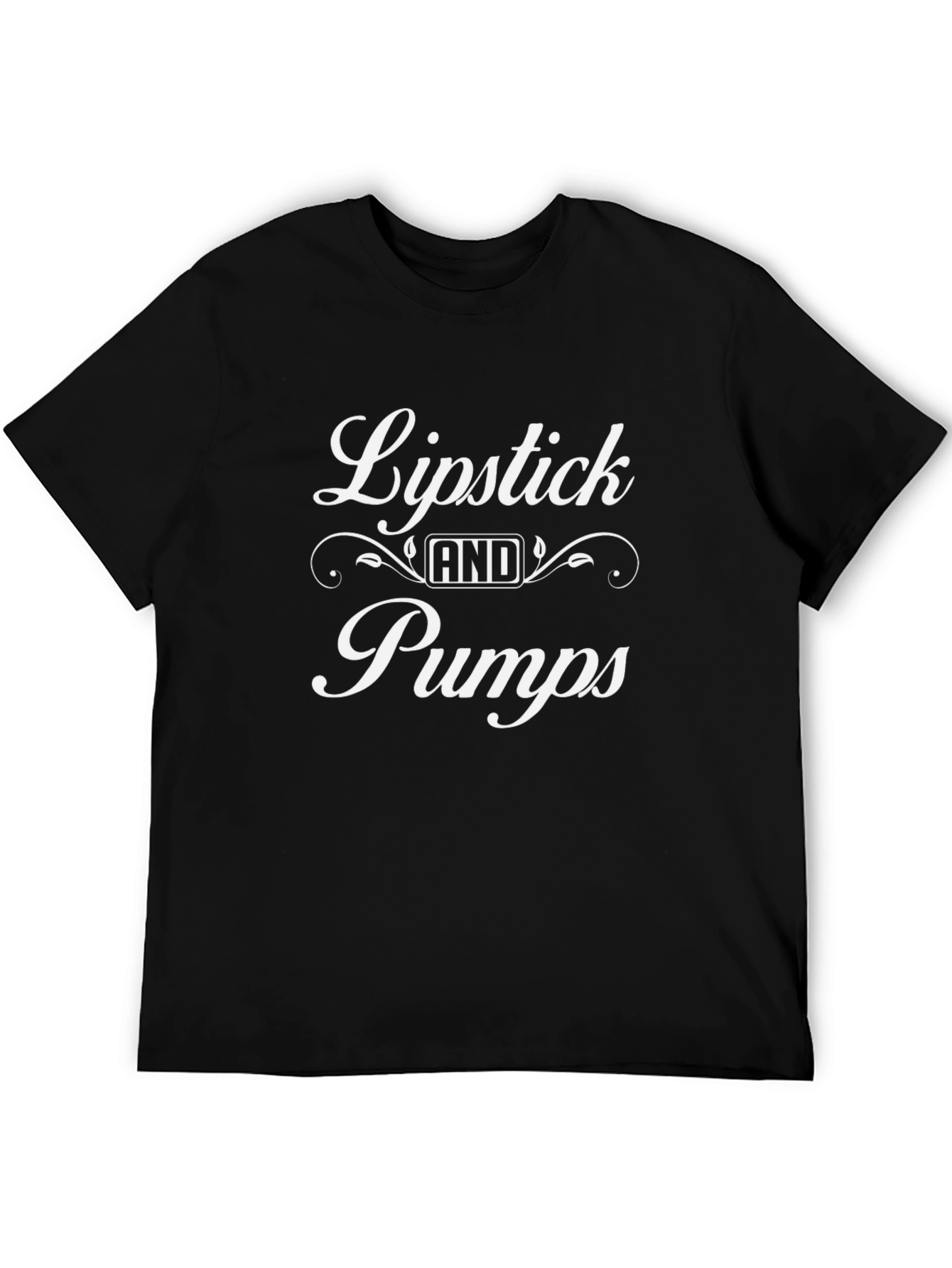 Black Lipstick and Pumps Graphic Tee - Trendy Black T-Shirt view 5