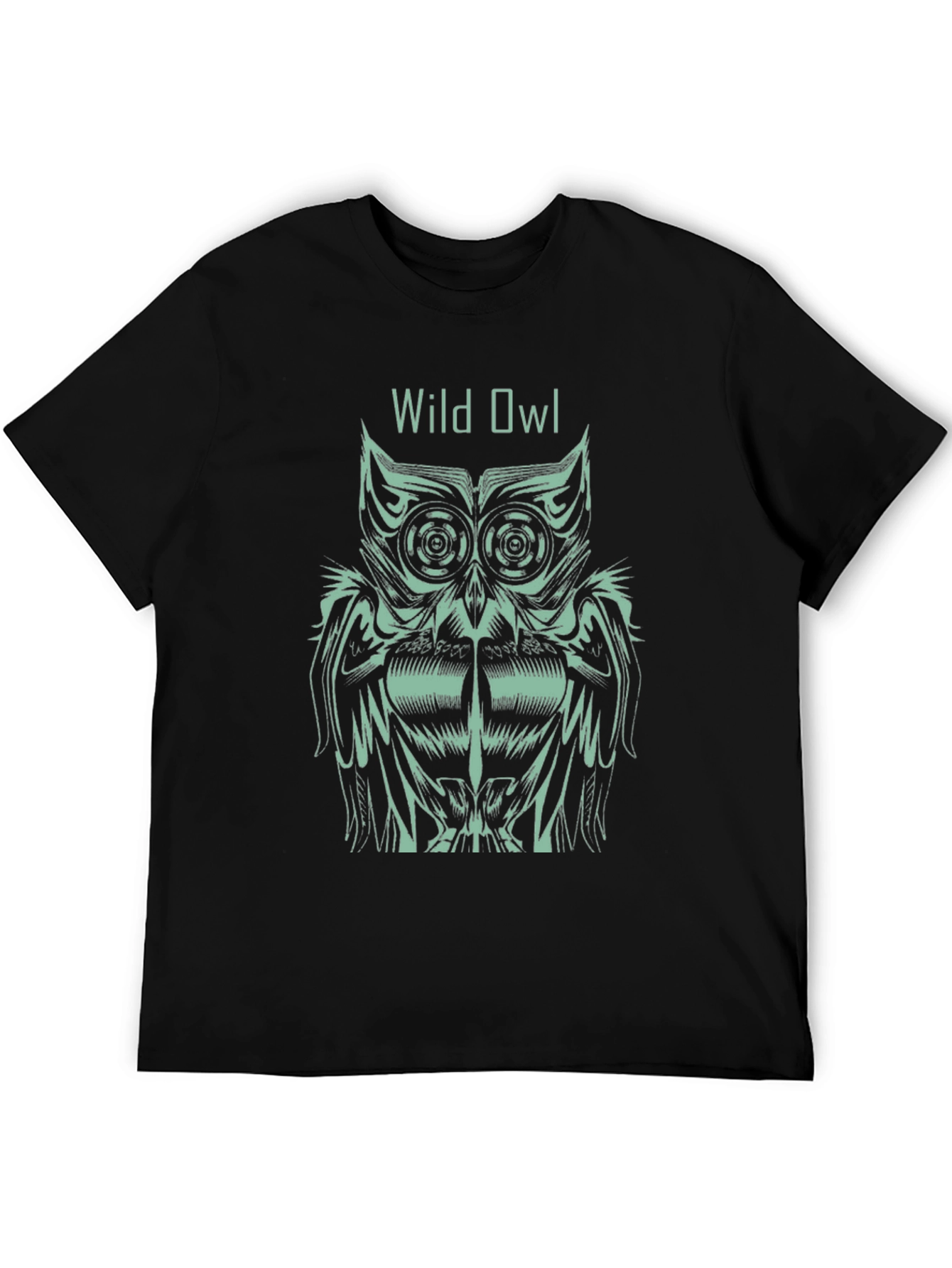 Black Wild Owl Graphic Black T-Shirt view 5