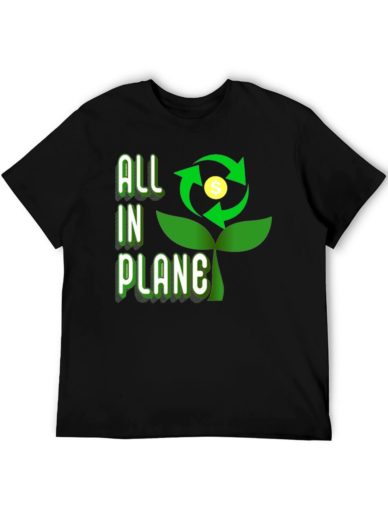 Black All In Plane Graphic Tee - Eco-Friendly Design view 5