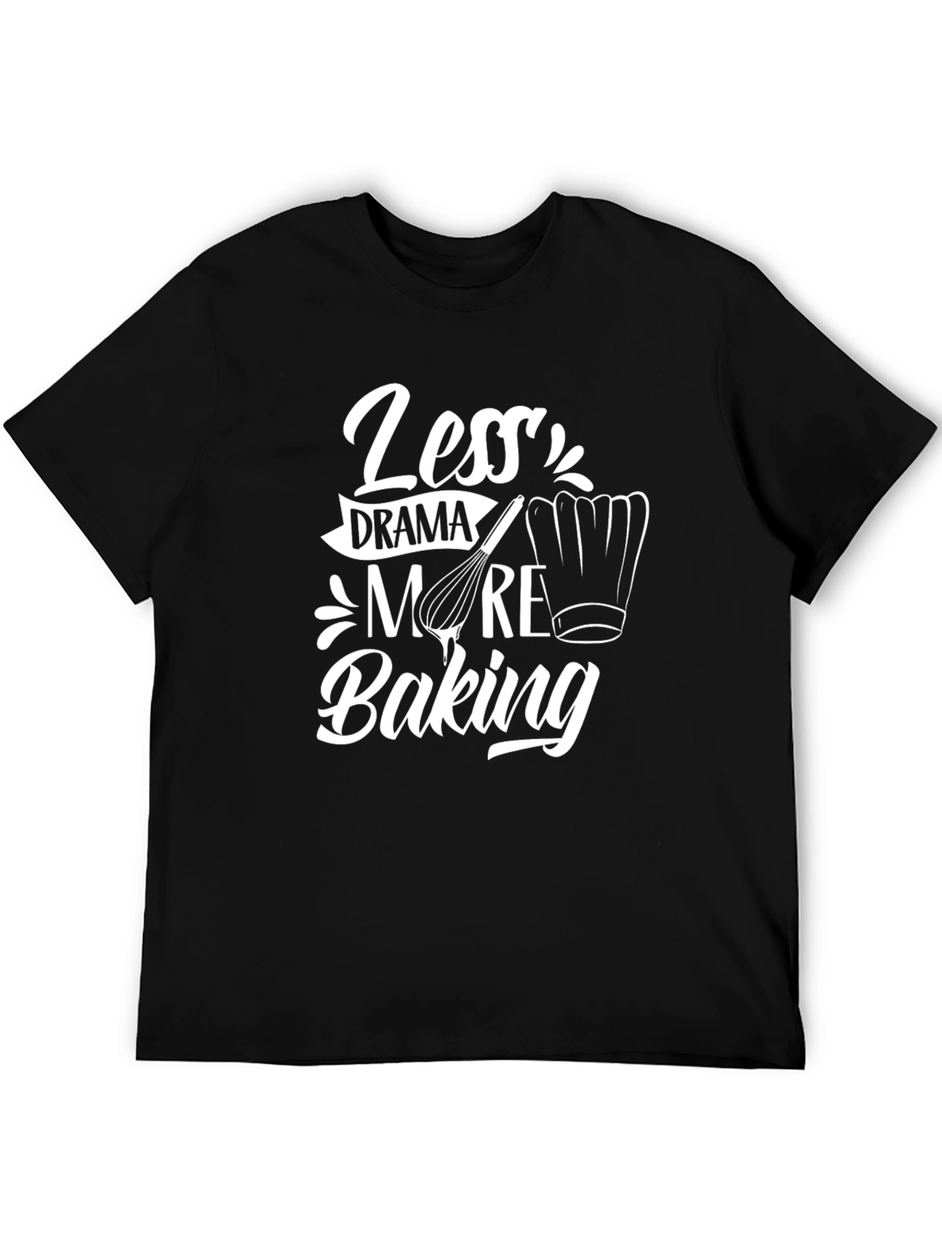 Black Less Drama More Baking Graphic T-Shirt view 5