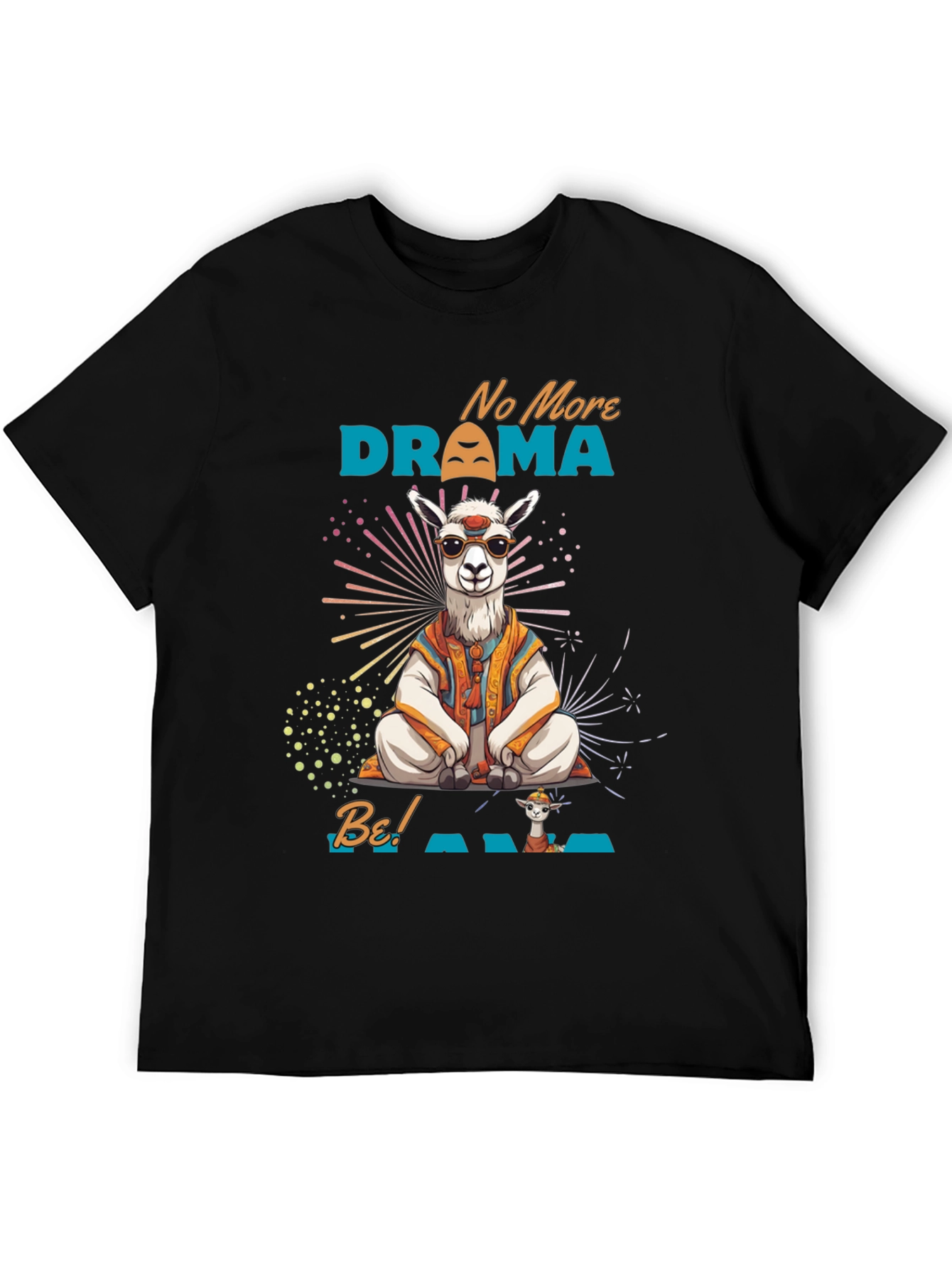 Black No More Drama Llama Men's T-Shirt view 5