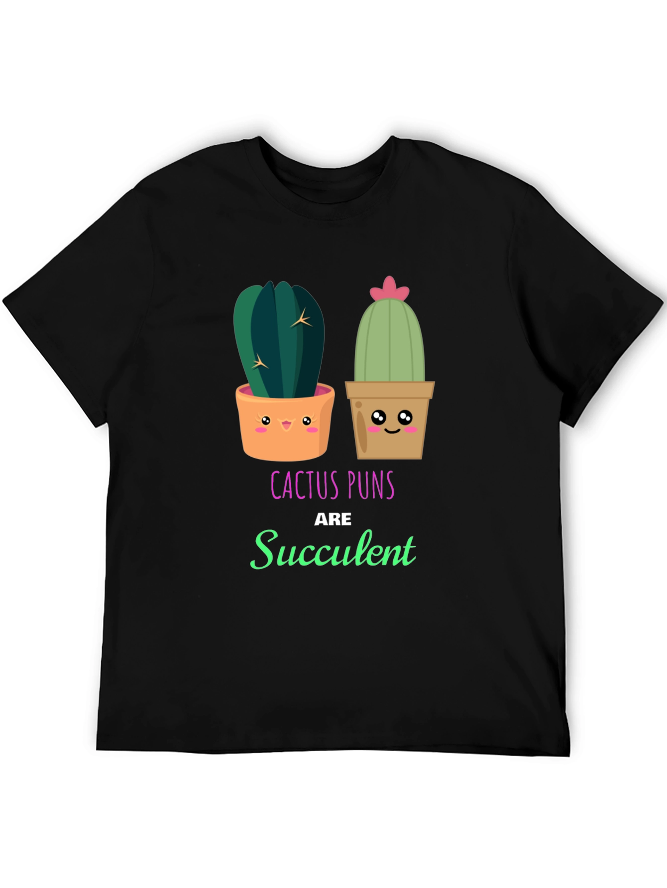 Black Cactus Pun T-Shirt - Succulent Humor view 5