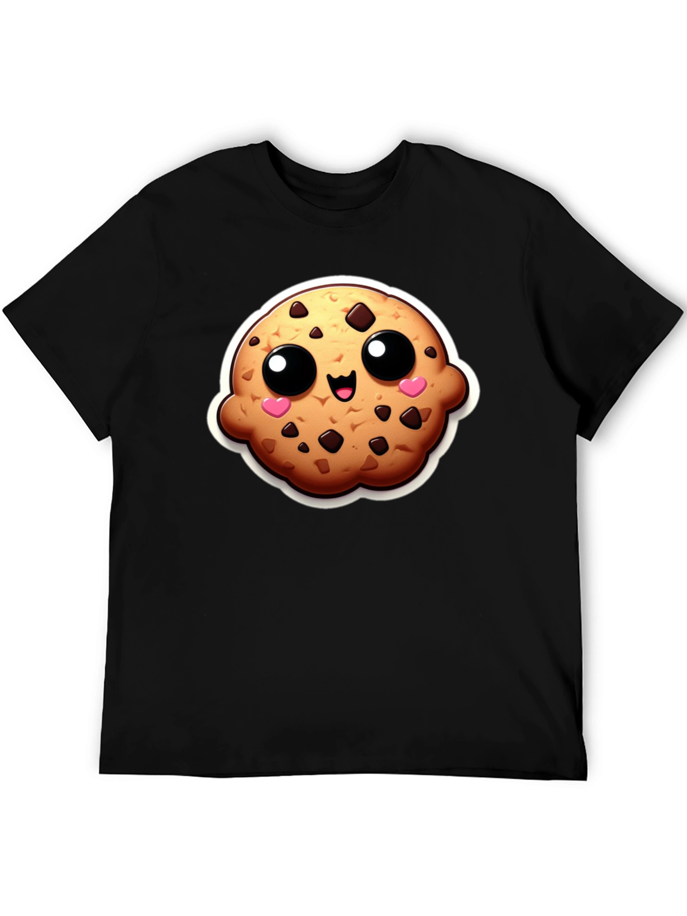 Black Cute Cookie Graphic Black T-Shirt view 5
