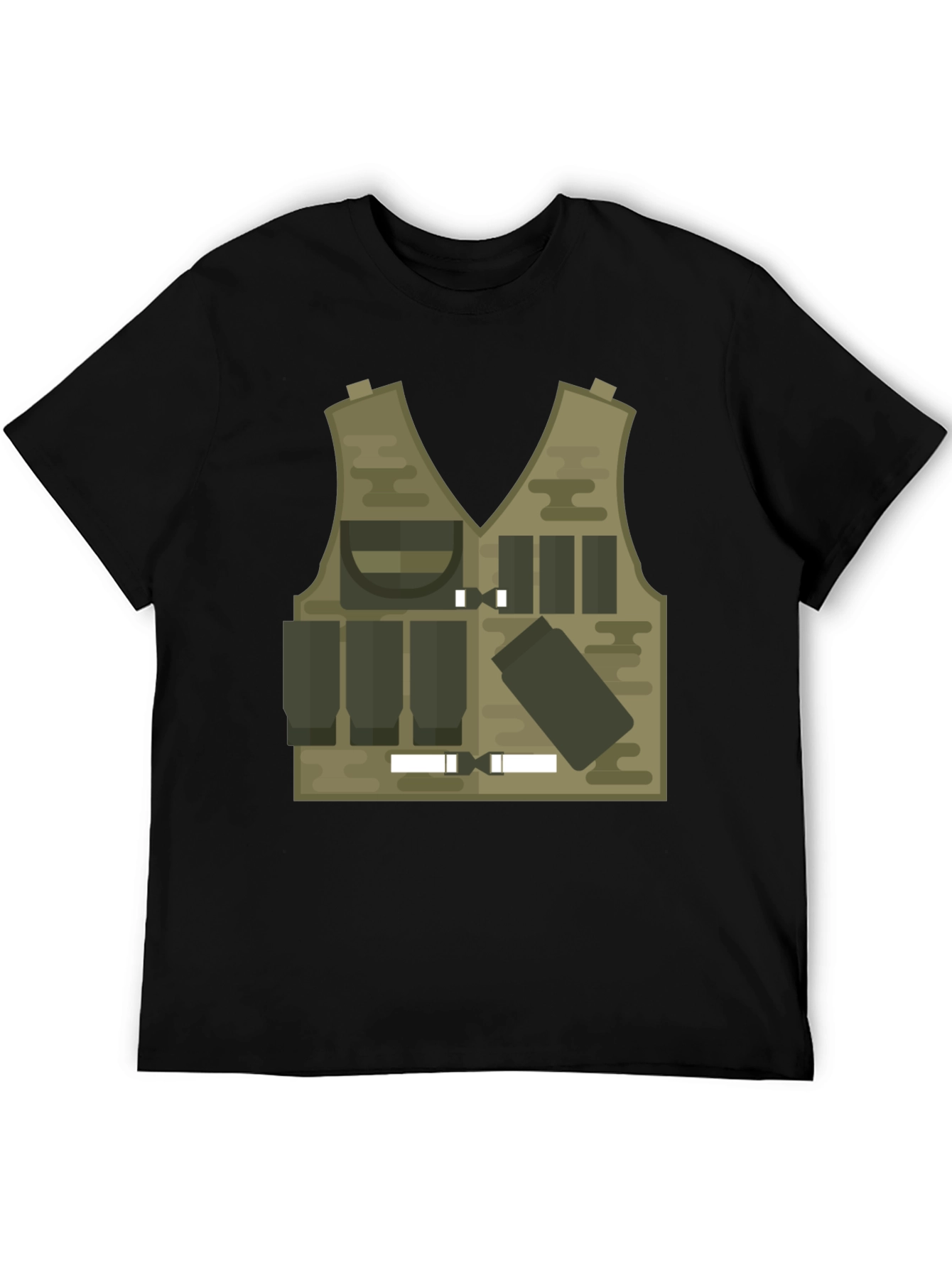 Black Tactical Vest Graphic Tee - Military Style view 5