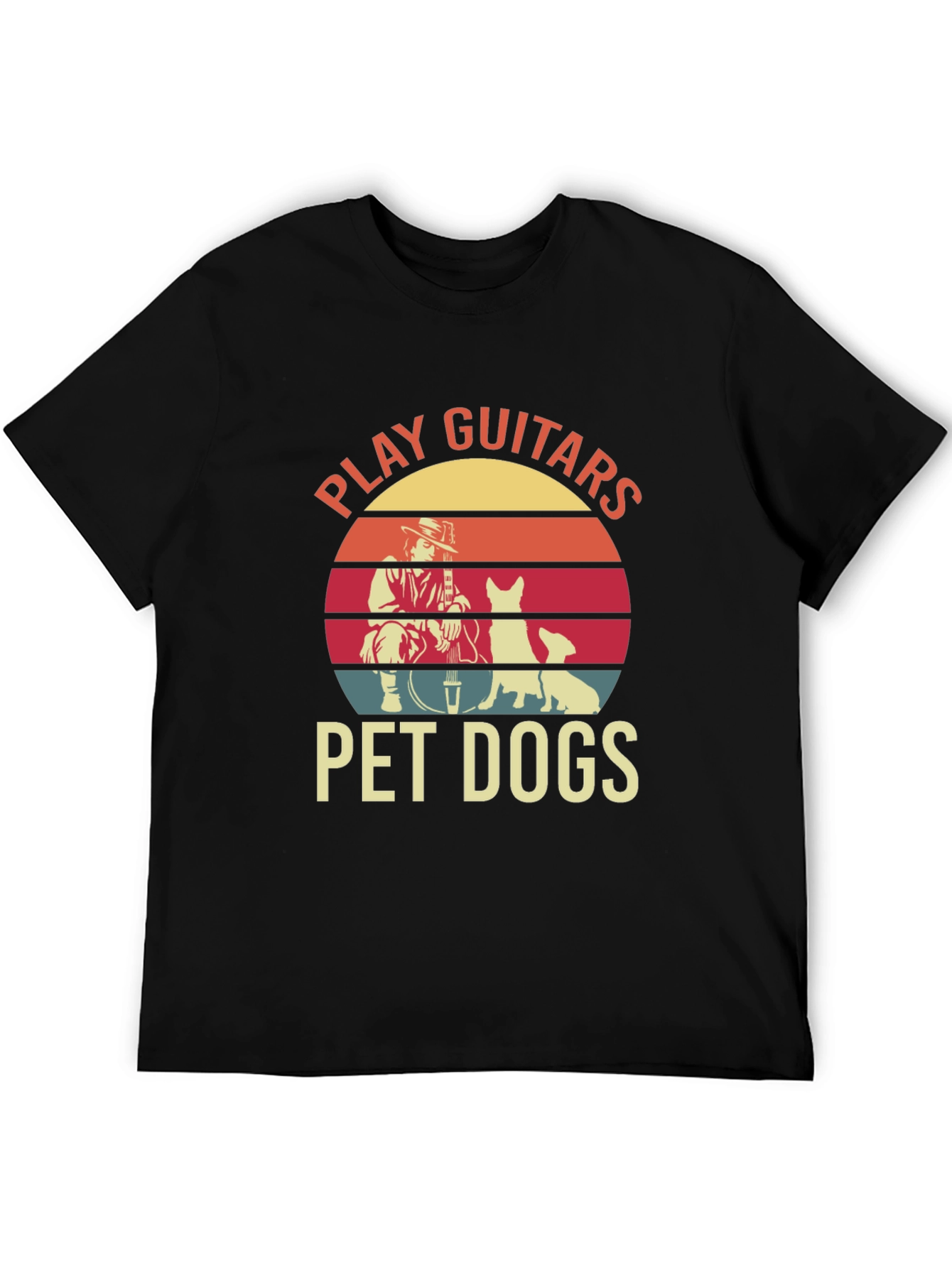 Black Play Guitars Pet Dogs Graphic Tee view 5