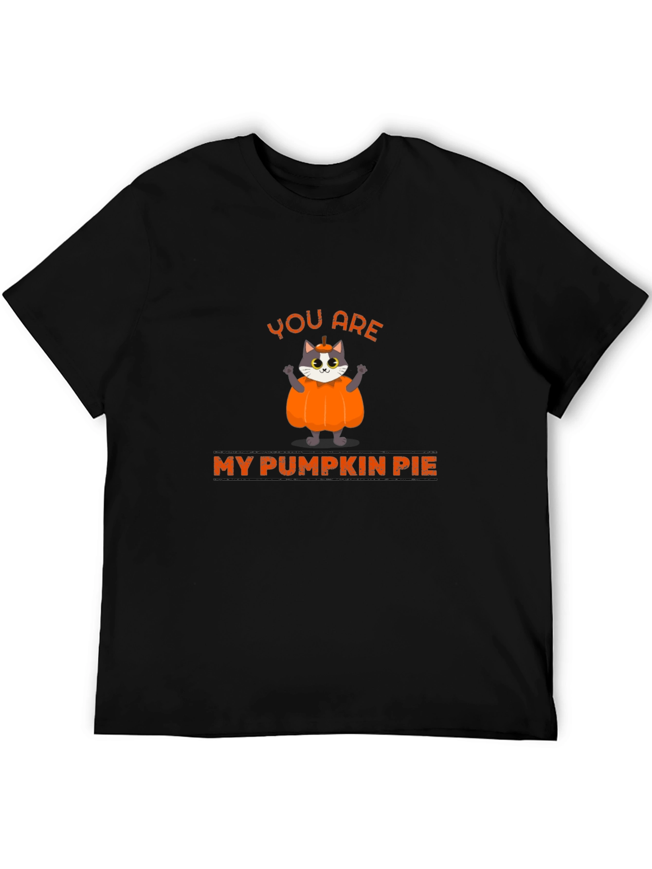 Black You are My Pumpkin Pie Cat Graphic T-Shirt view 5