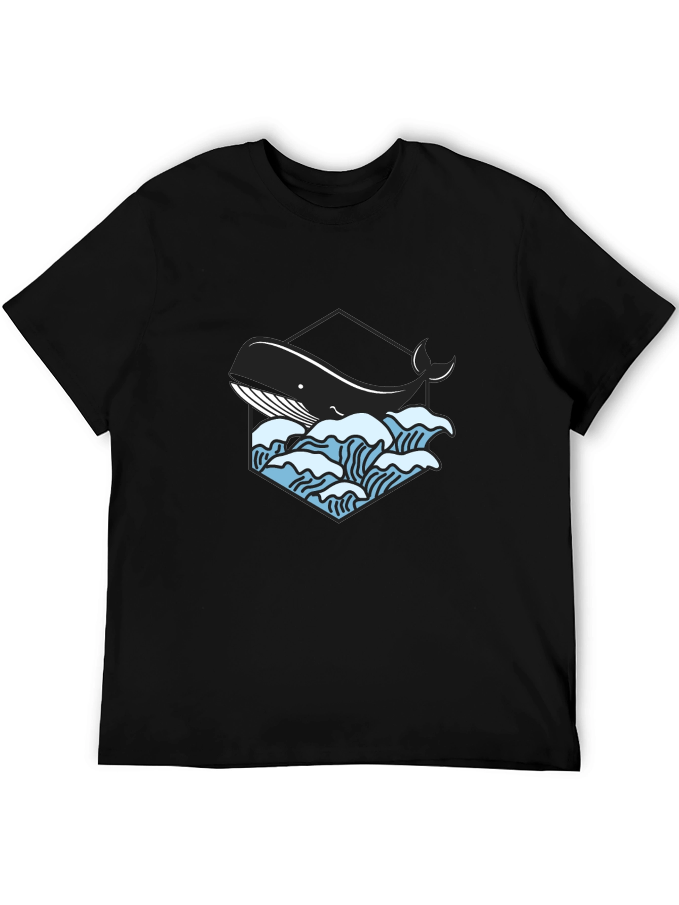 Black Whale Graphic Tee - Cool Ocean Design view 5