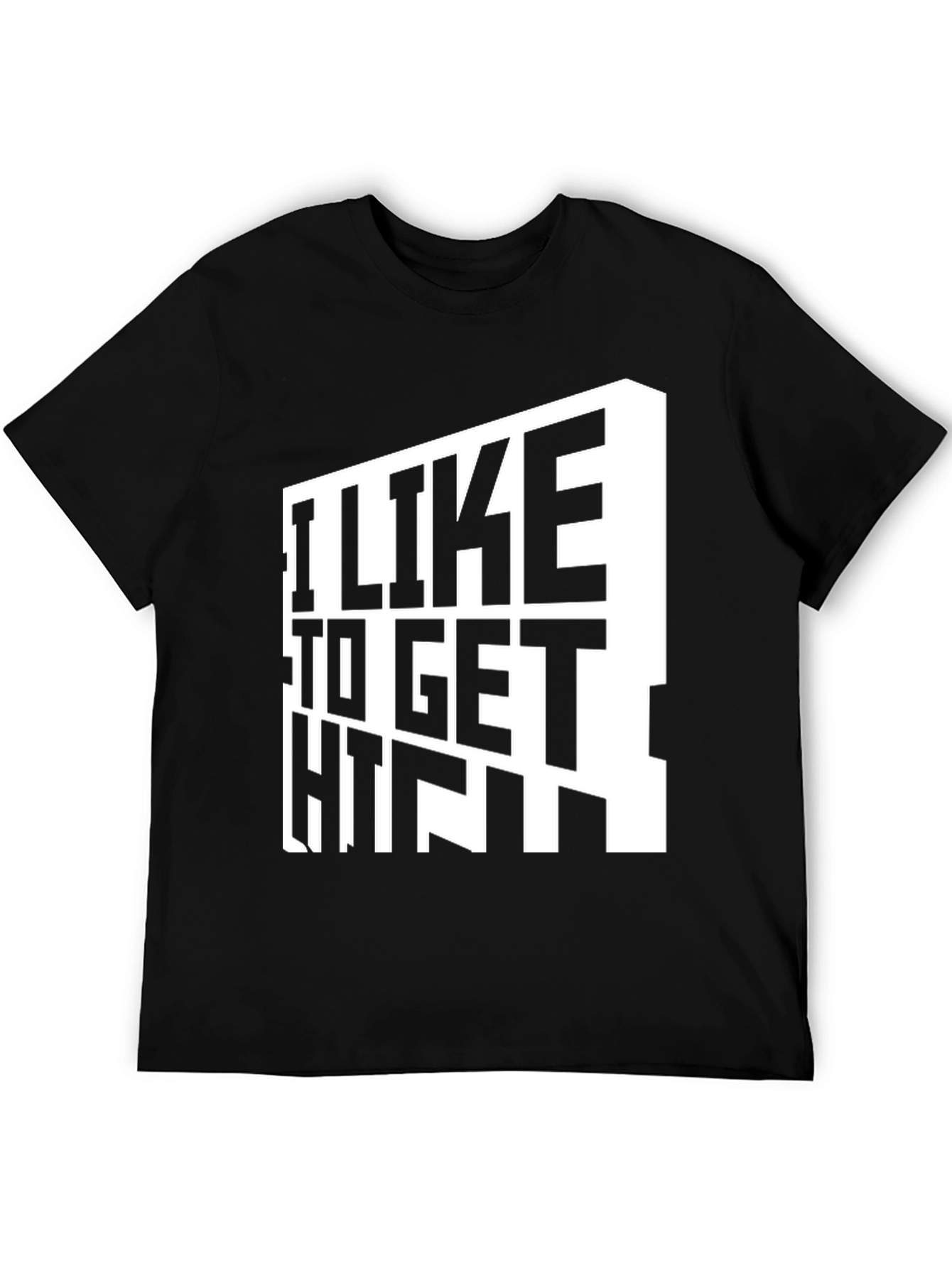 Black I Like To Get High T-Shirt - Black Graphic Tee view 5