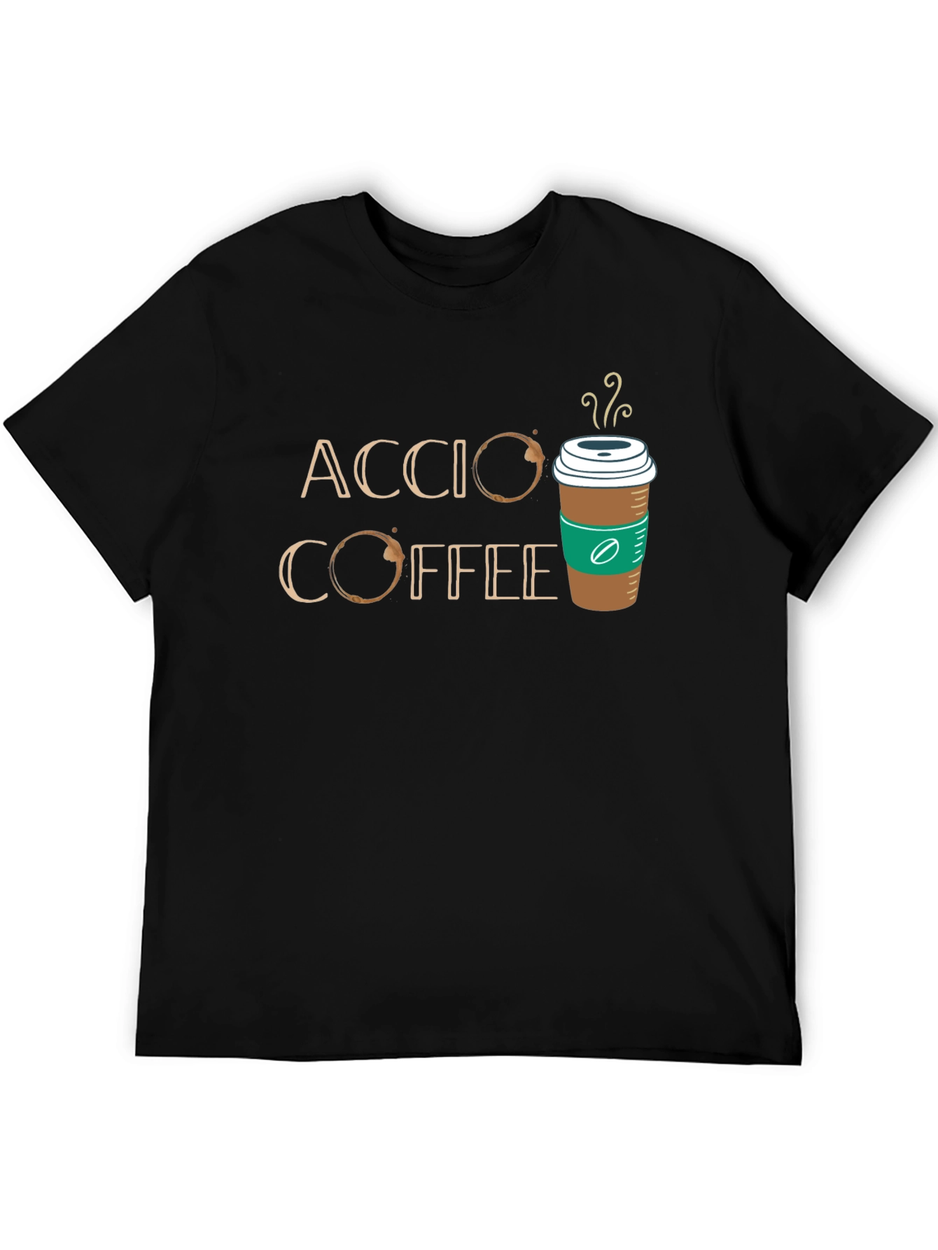 Black Accio Coffee T-Shirt - Magic & Caffeine! view 5