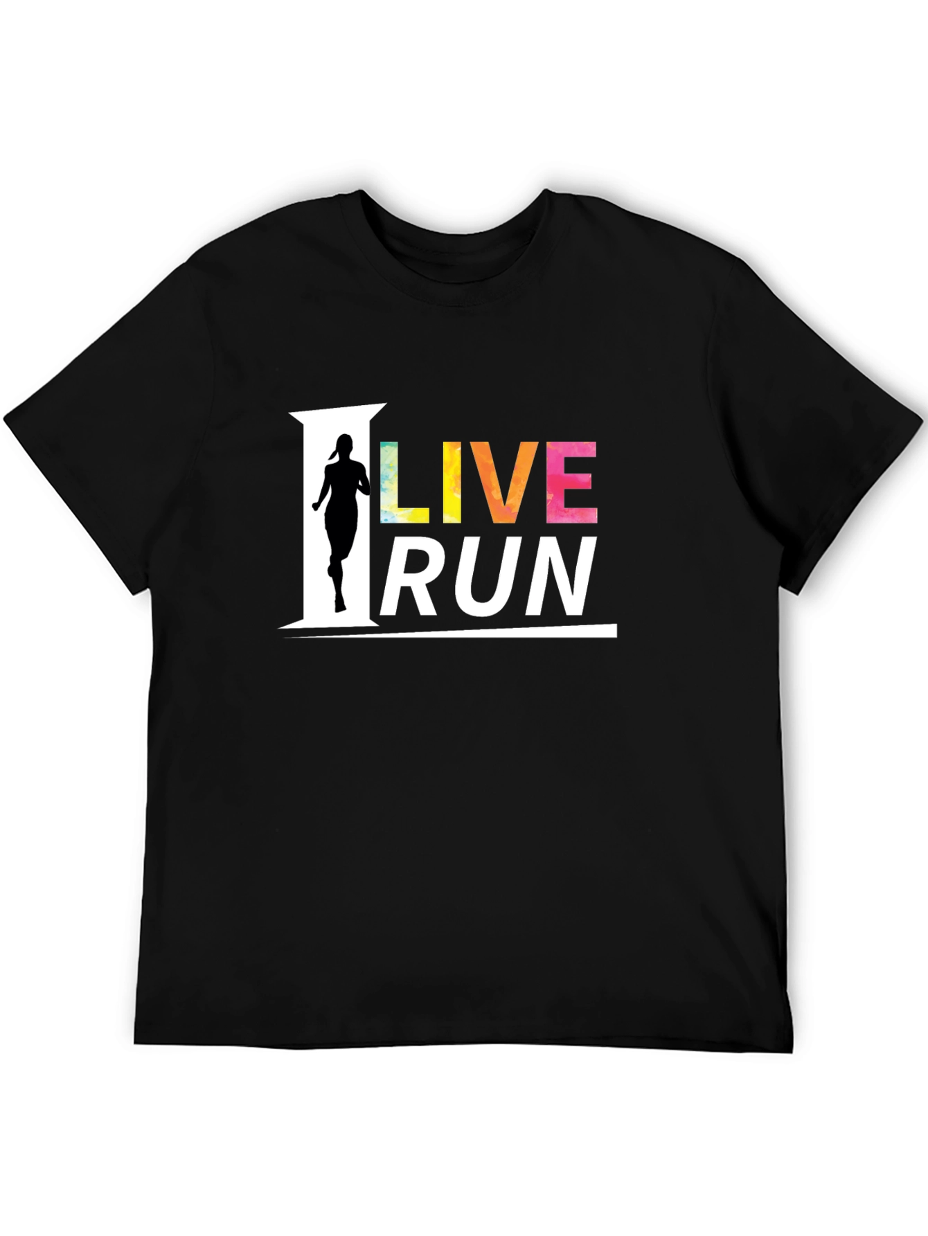 Black Live Run Graphic Tee - Activewear T-Shirt view 5