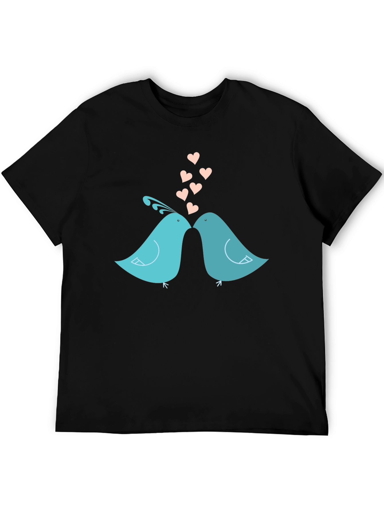 Black Lovebirds T-Shirt - Romantic Birds Design view 5
