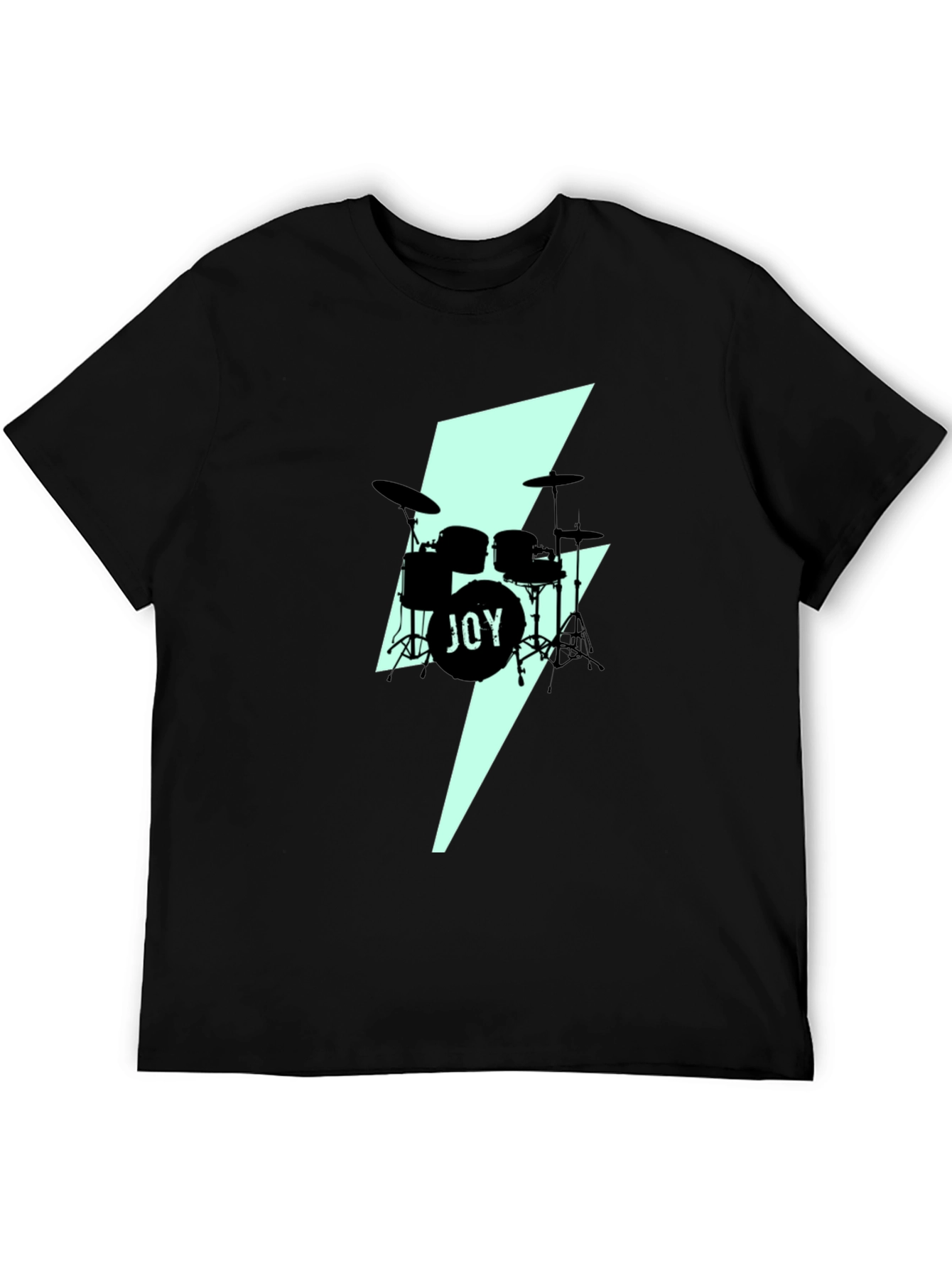 Black Joy Drums Graphic Tee - Black Crew Neck view 5