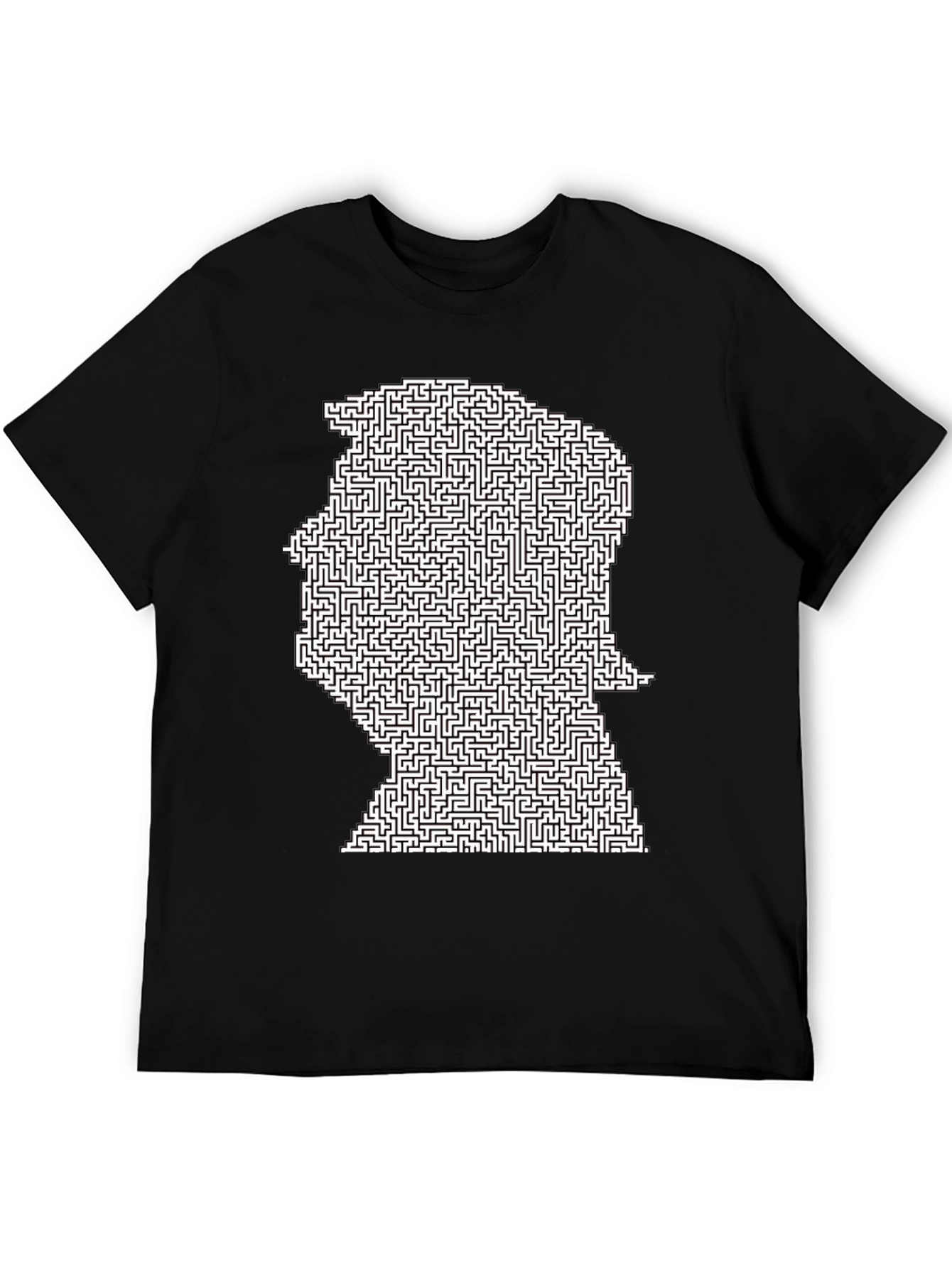 Black Maze Head Graphic Tee - Black Casual Shirt view 5