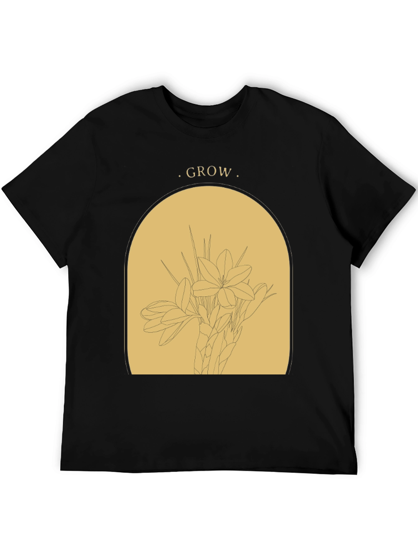 Black Grow Graphic T-Shirt - Black Botanical Tee view 5