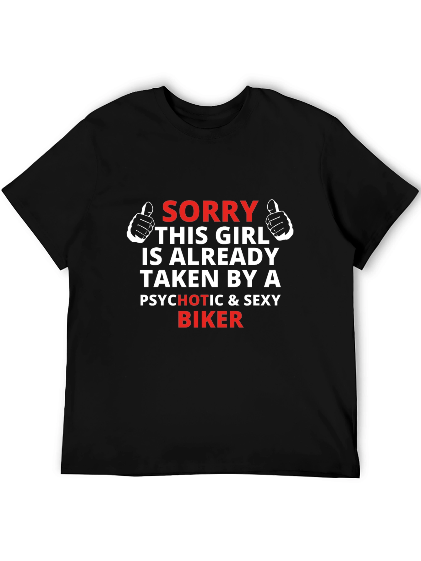 Black Sorry Taken by Biker Graphic Tee - Gift for Girlfriend view 5