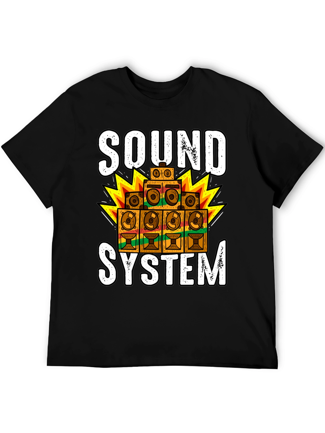 Black Sound System Graphic Tee - Reggae Music Lover Shirt view 5