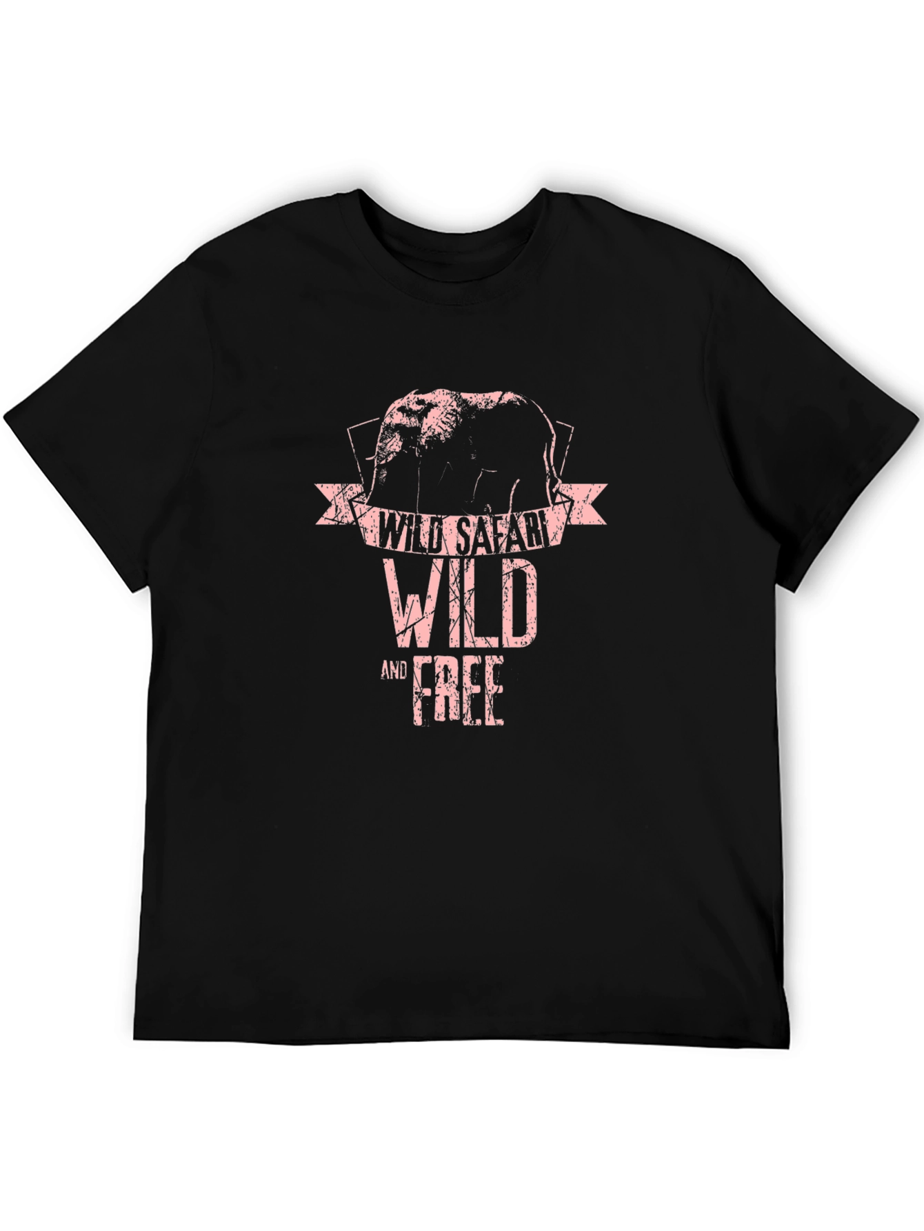Black Wild Safari Elephant Graphic T-Shirt view 5