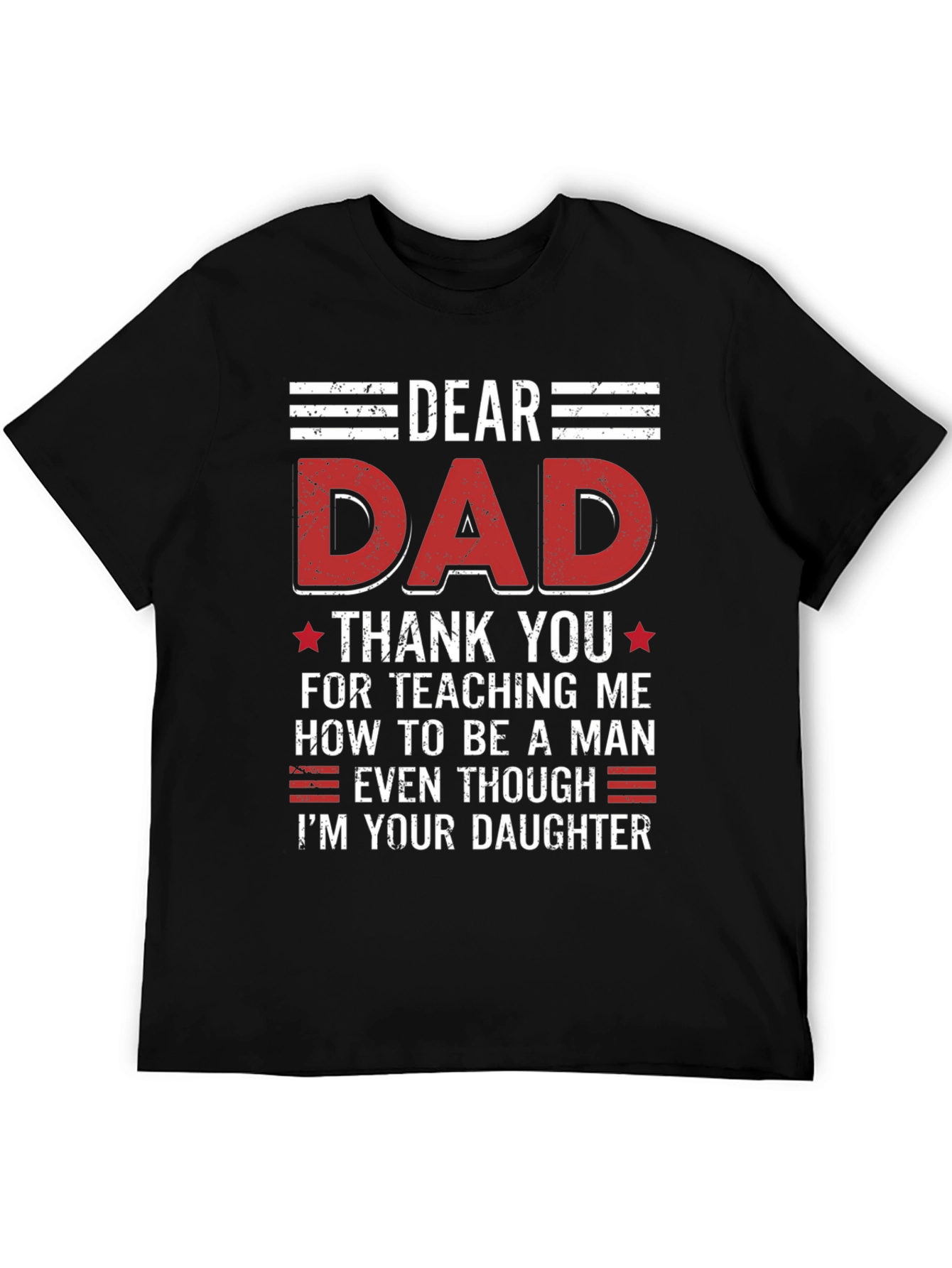 Black Dear Dad T-Shirt - Father's Day Gift view 5