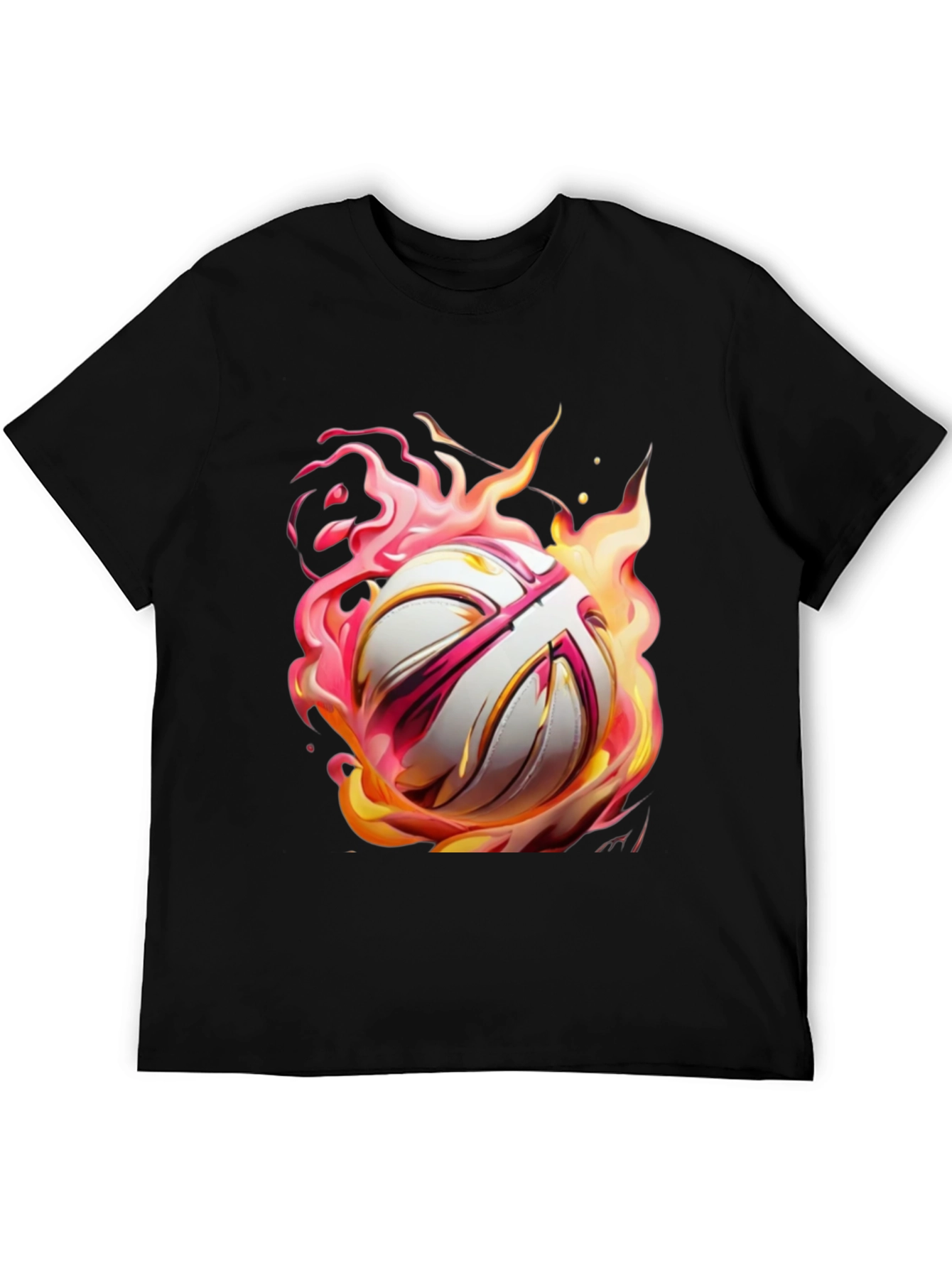 Black Flaming Ball Graphic Tee - Bold Style view 5
