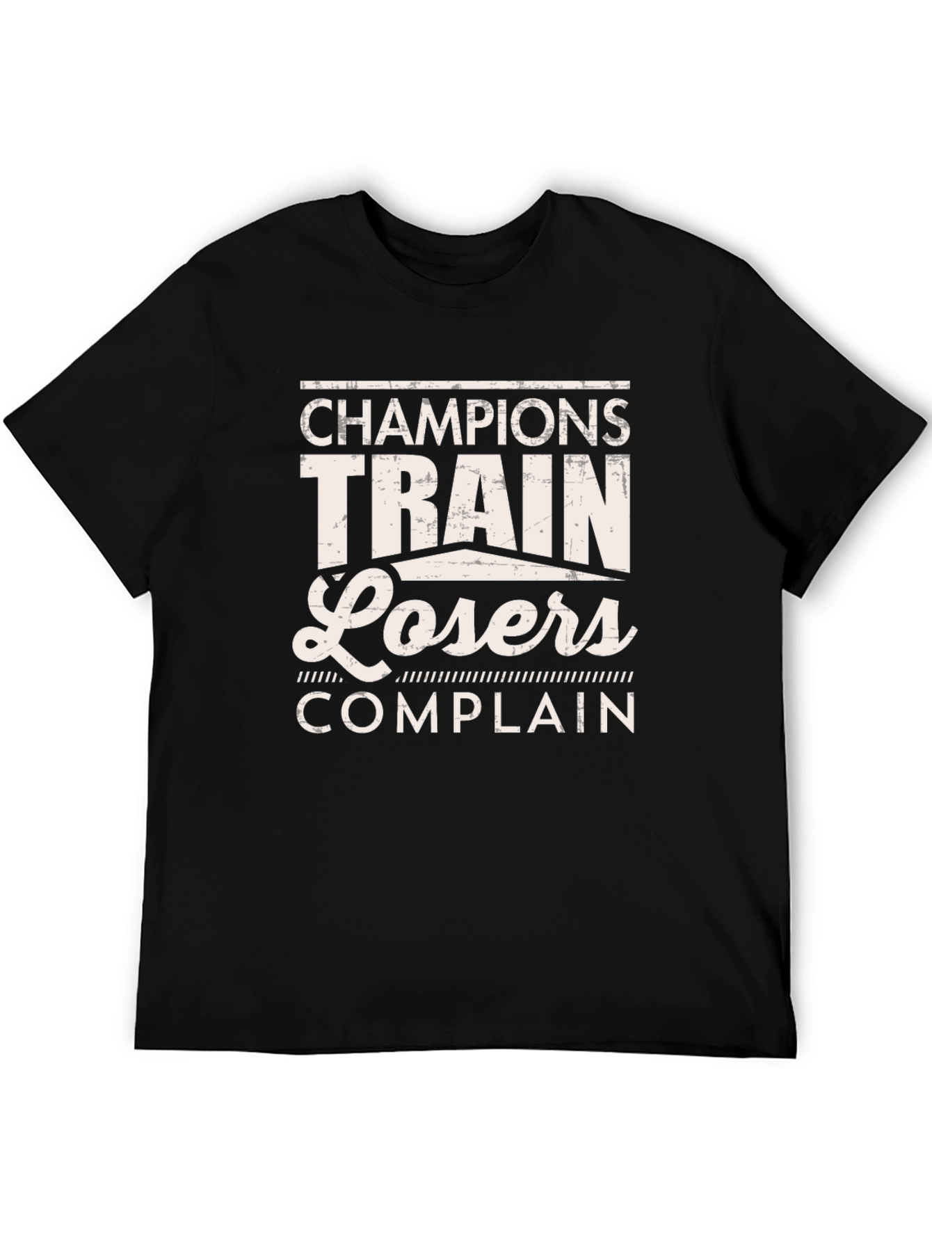 Black Champions Train Losers Complain Graphic Tee view 5