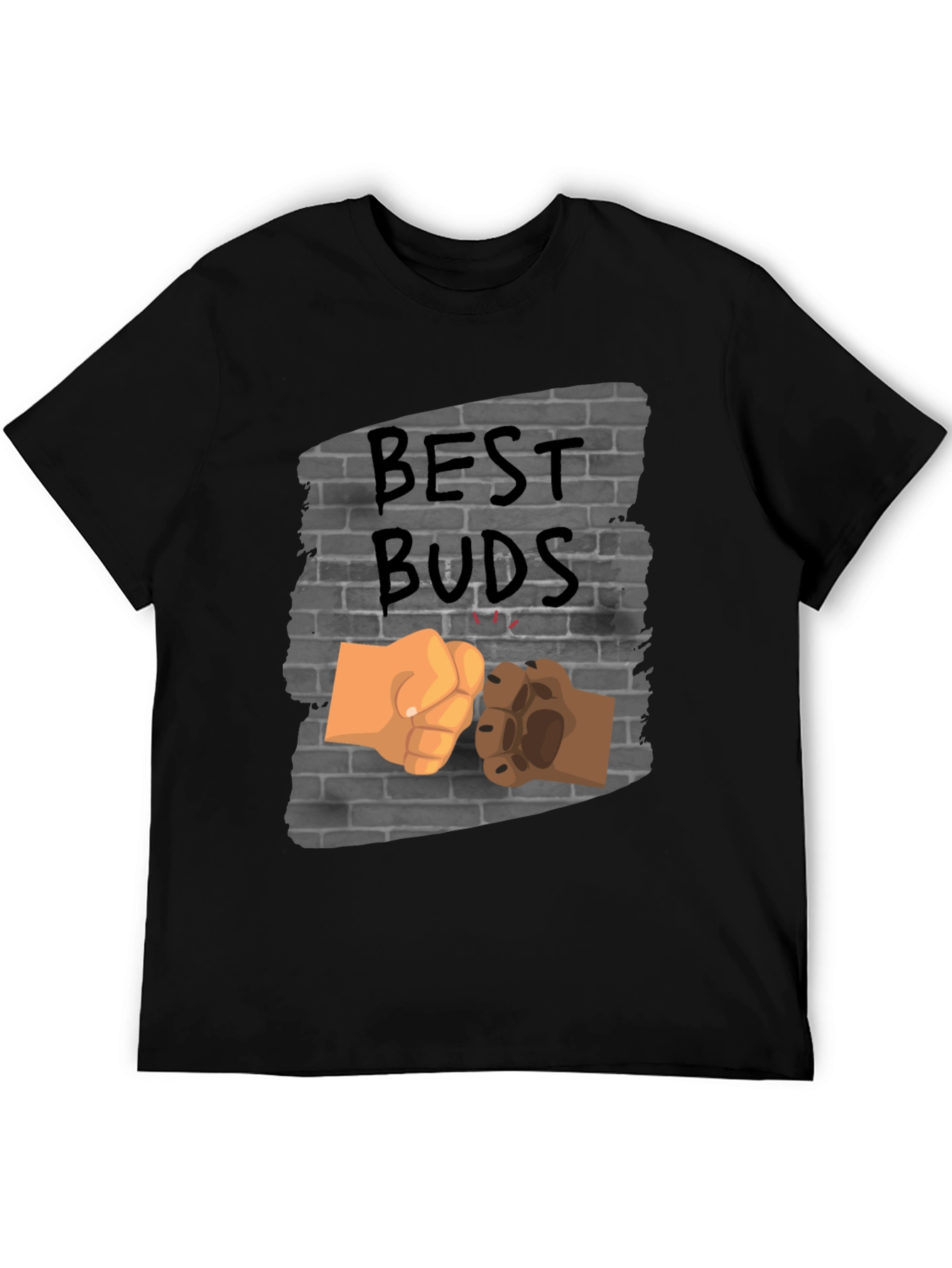 Black Best Buds Fist Bump Graphic Tee view 5