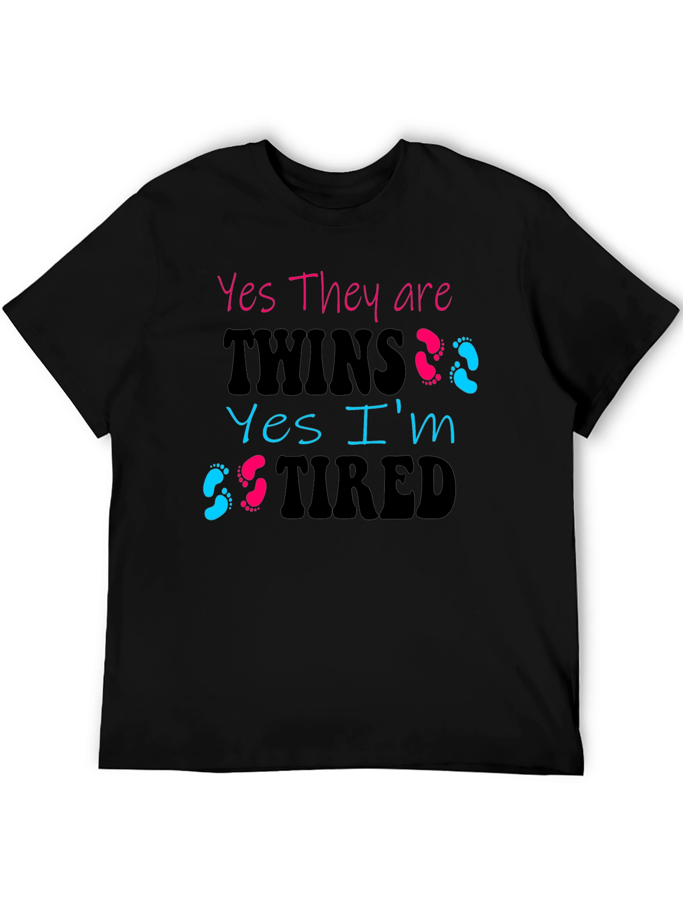 Black Yes They are Twins T-Shirt view 5
