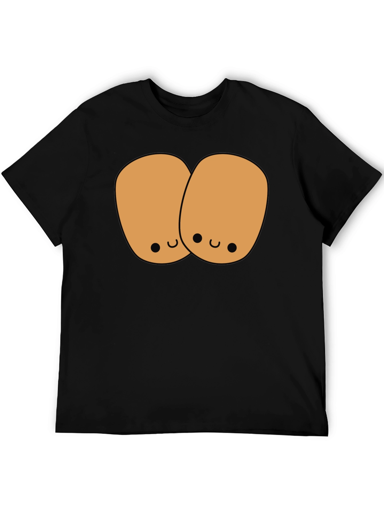 Black Cute Potato Duo Black T-Shirt view 5