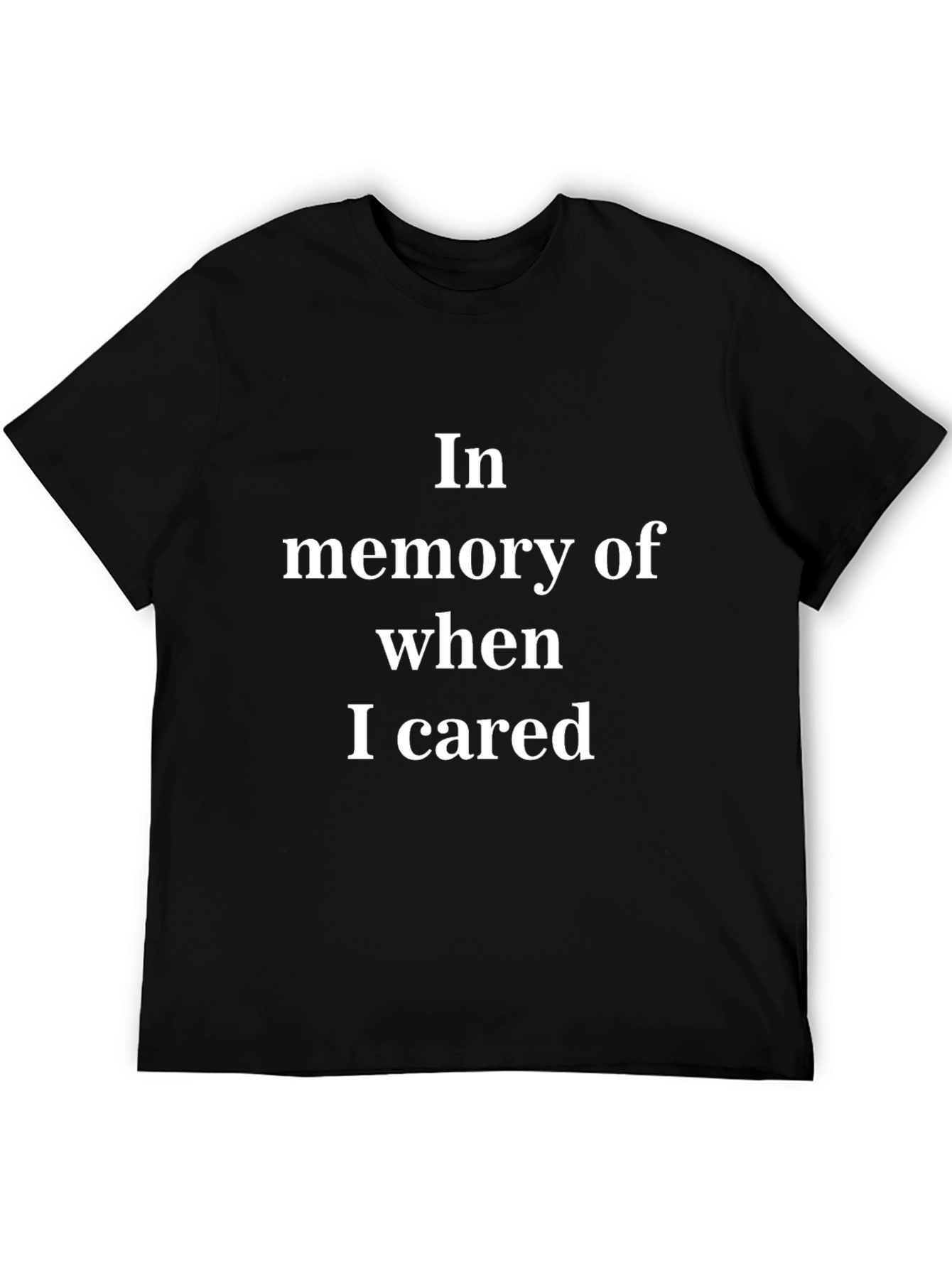 Black Funny In Memory of When I Cared Black T-Shirt view 5