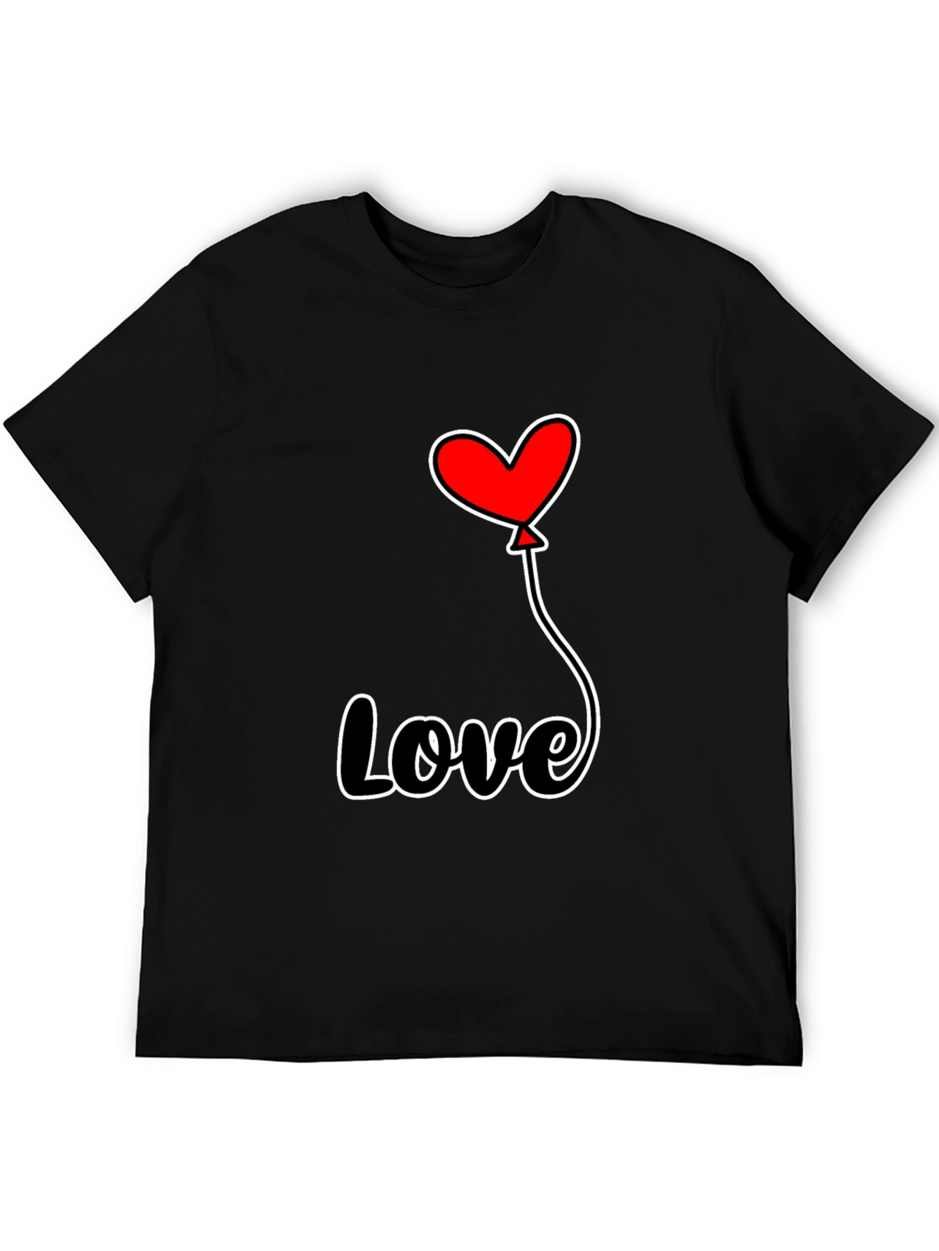 Black Love Heart Balloon Graphic Tee view 5