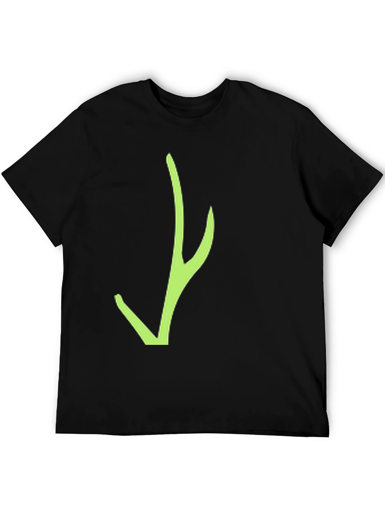 Black Black T-Shirt with Green Abstract Design view 5