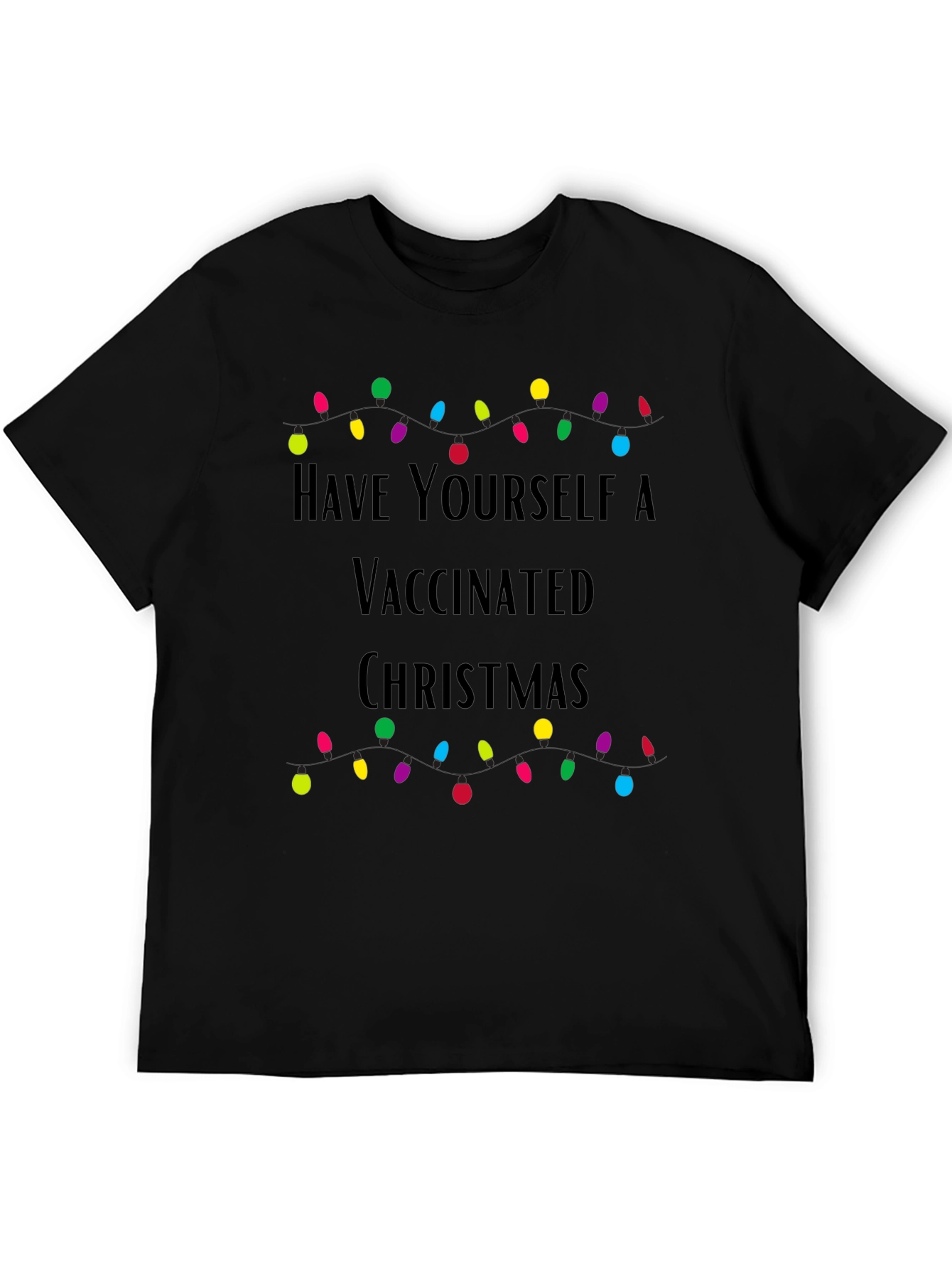 Black Vaccinated Christmas T-Shirt Holiday Tee view 5