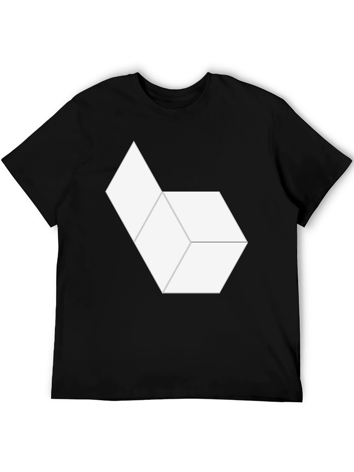 Black Abstract Hexagon Graphic Tee - Modern Minimalist Design view 5